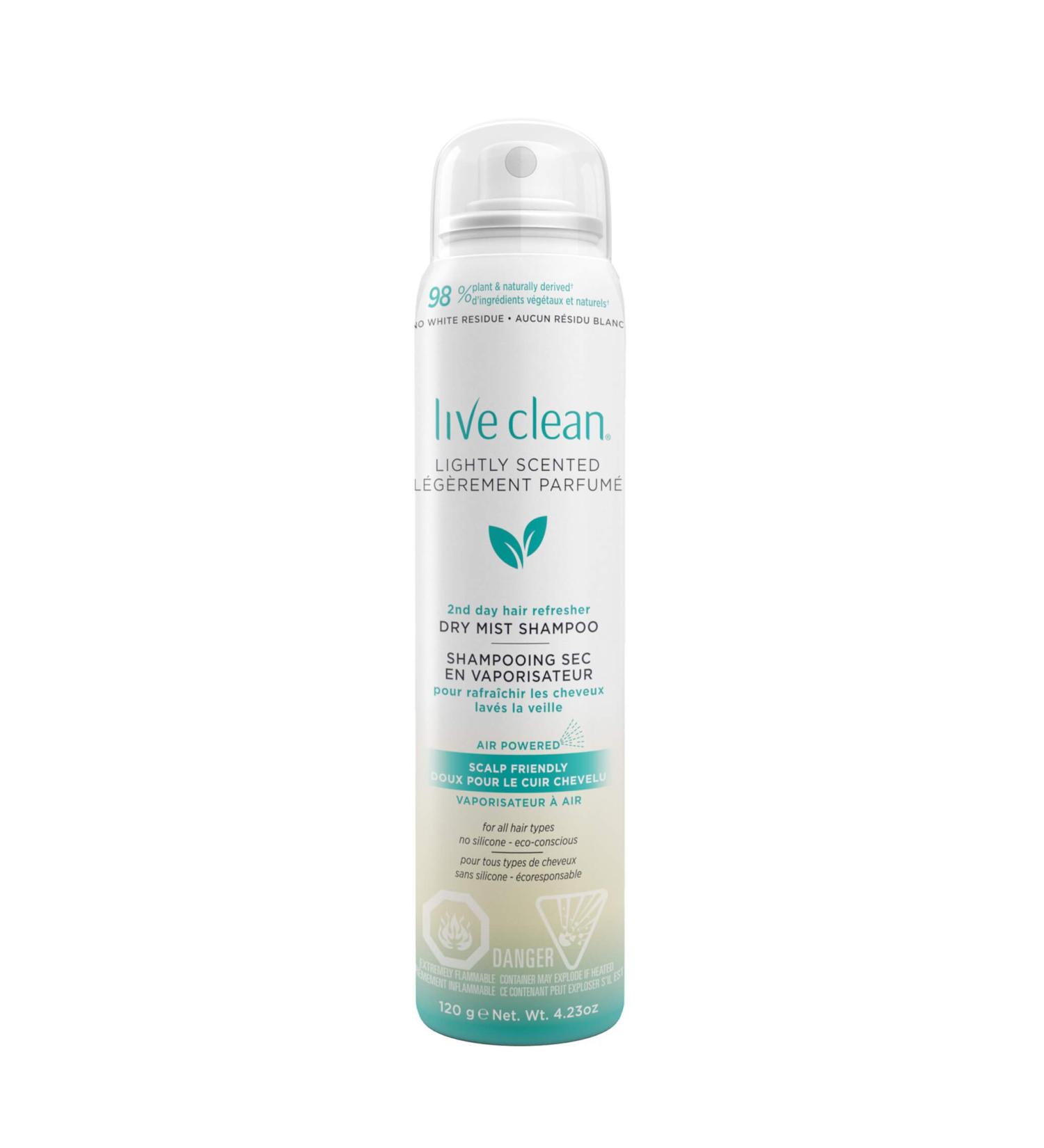 Live Clean Dry Mist Shampoo Lightly Scented 120 g