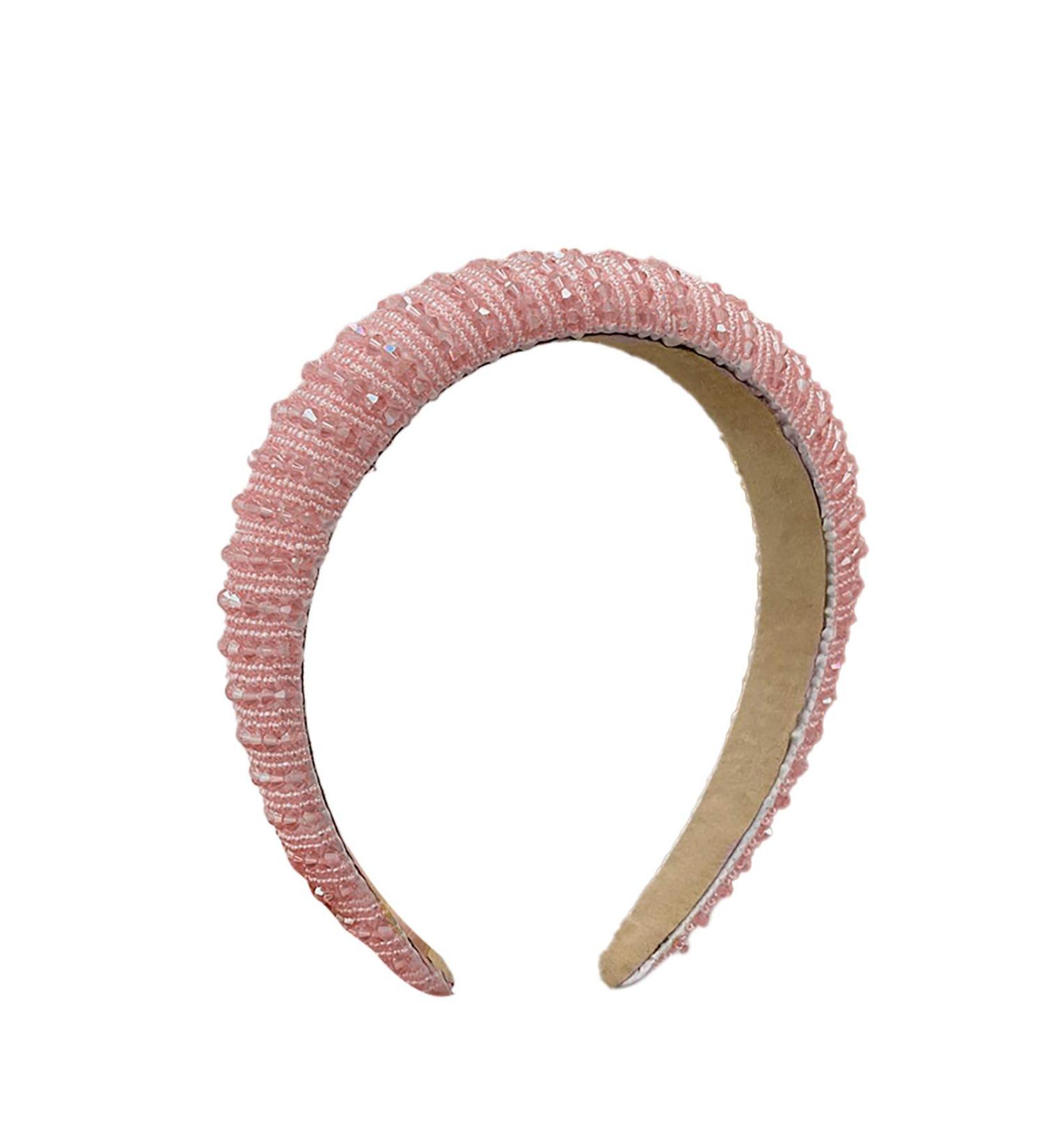 Buy Pink Rhinestone Wide Headband for Women | Glitter Crystal Hair Band for Parties & Birthdays - Buy Online on GoSupps.com