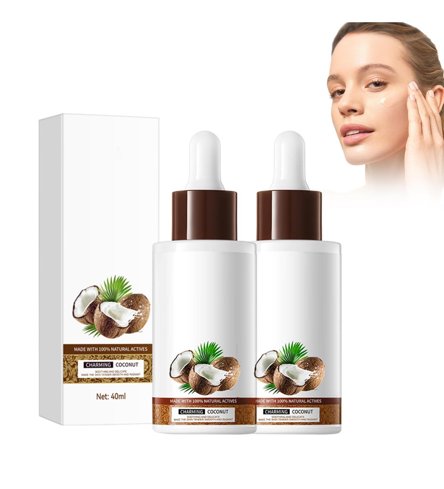 2 pieces coconut oil serum nourishing and rejuvenating coconut oil serum moisturizing and nourishing skin firming 2 pieces x 40 ml serum - Buy Online on GoSupps.com