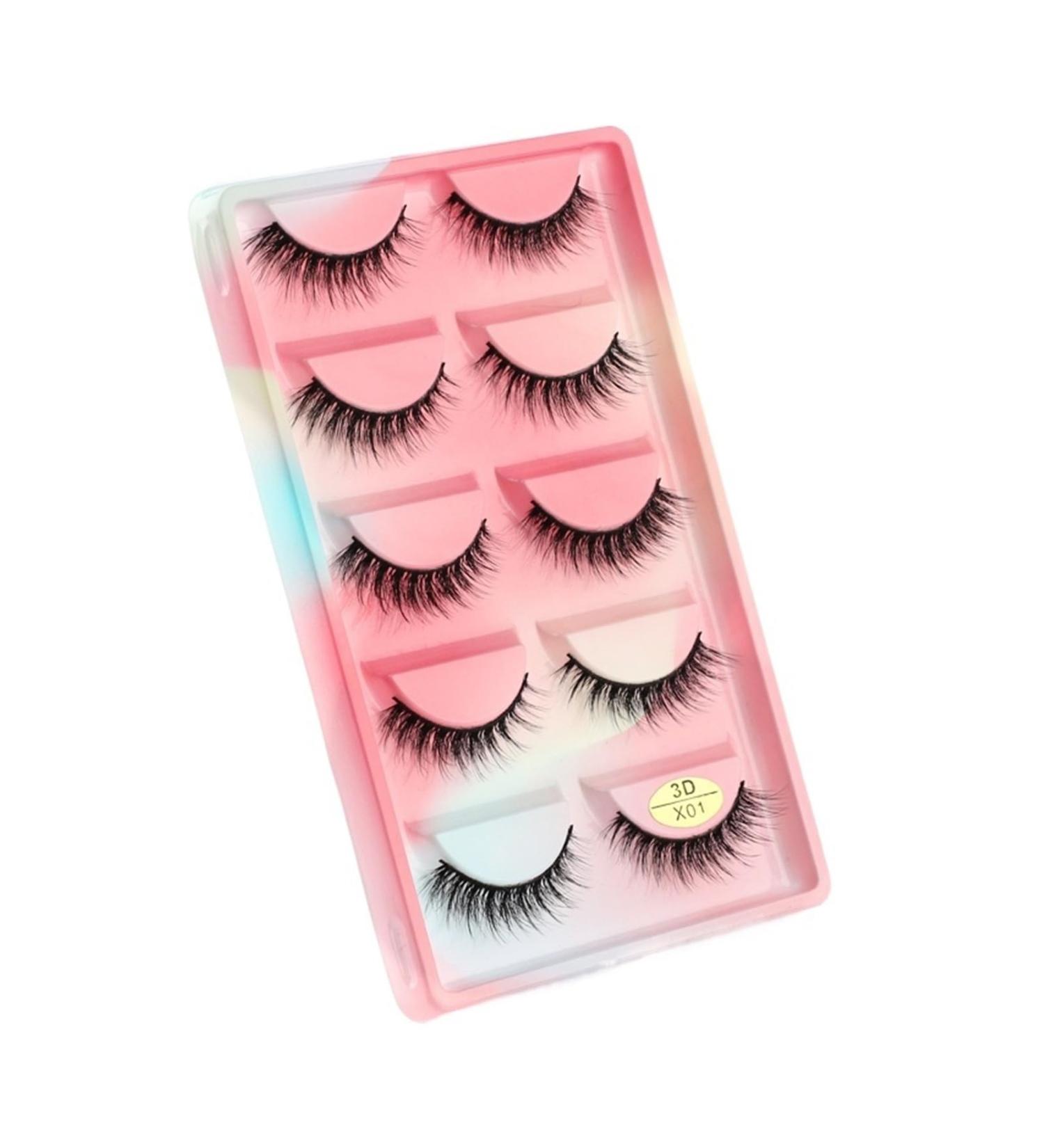UAMOU Mink Eyelashes 10/50/100 Boxes Fluffy 3D Mink Lashes Makeup Natural Long Volume False Eyelashes Bulk Faux Cils Custom Cheerfully (Color : 5 Pairs X01CS Size : 100 Boxes) - Buy Online on GoSupps.com