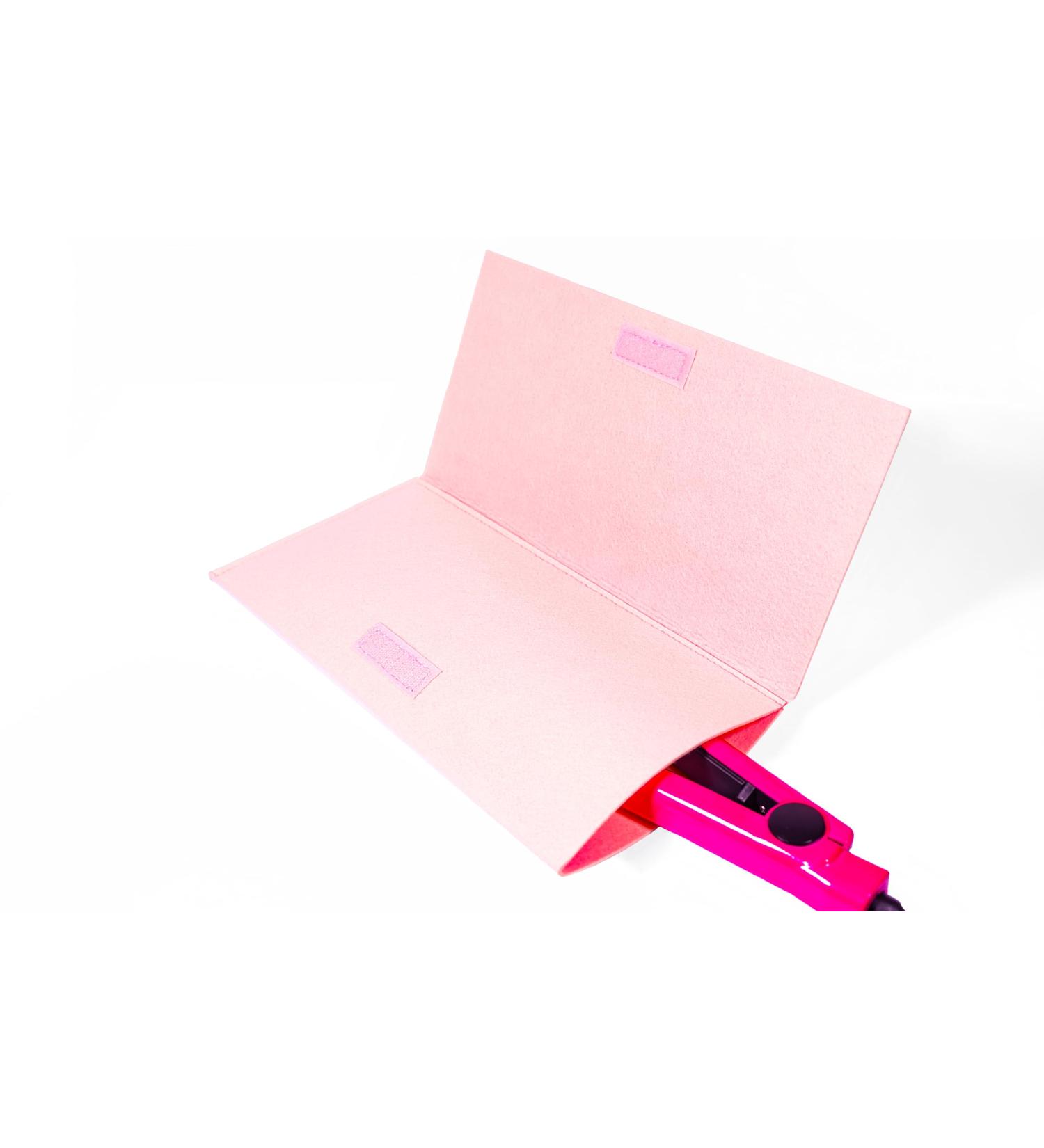 Glamza Hair Straightener Mat & Pouch - Made from Heat Resistant Safety Felt - Ideal for Home & Travel (Pink) - Buy Online on GoSupps.com