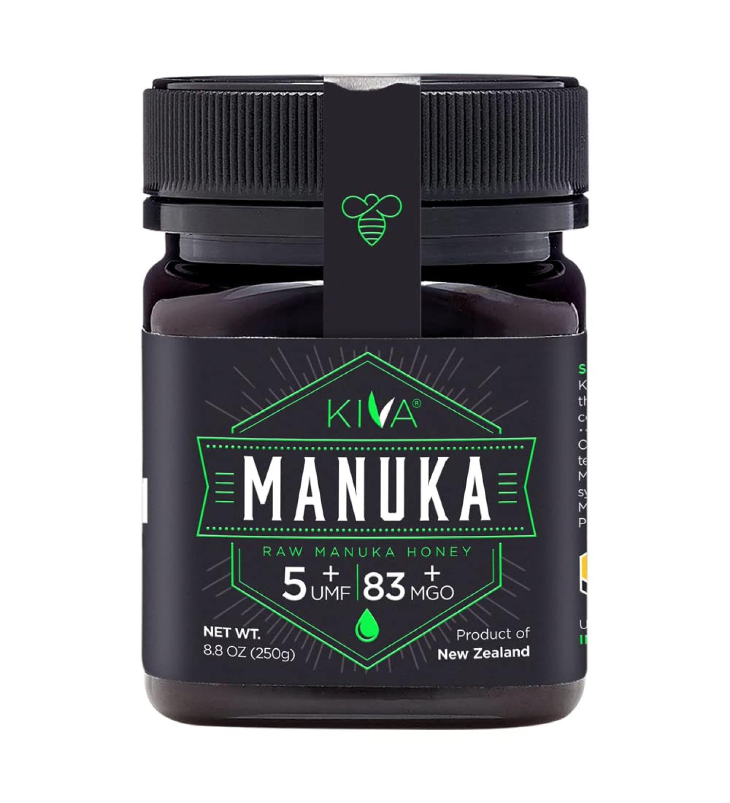 Kiva Raw Manuka Honey UMF 5+ | MGO 83+ | 100% Pure New Zealand (8.8 oz/250g) | Non-GMO | Traceable | Certified UMF & MGO - Buy Online on GoSupps.com