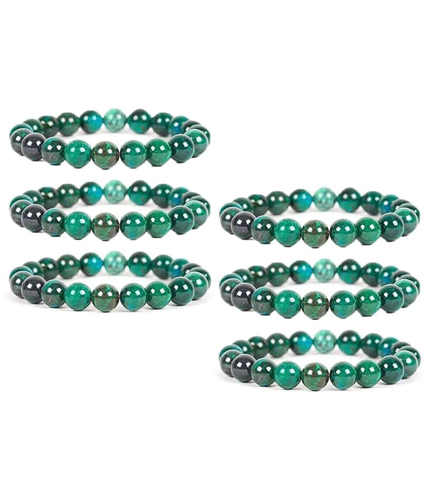 Diabetes Relief Chrysocolla Bracelet Chrysocolla Natural Bracelet Crystal Energy Gemstone Handcrafted 8mm Natural Chrysocolla Crystal Energy Beaded Bracelets (6pcs) - Buy Online on GoSupps.com
