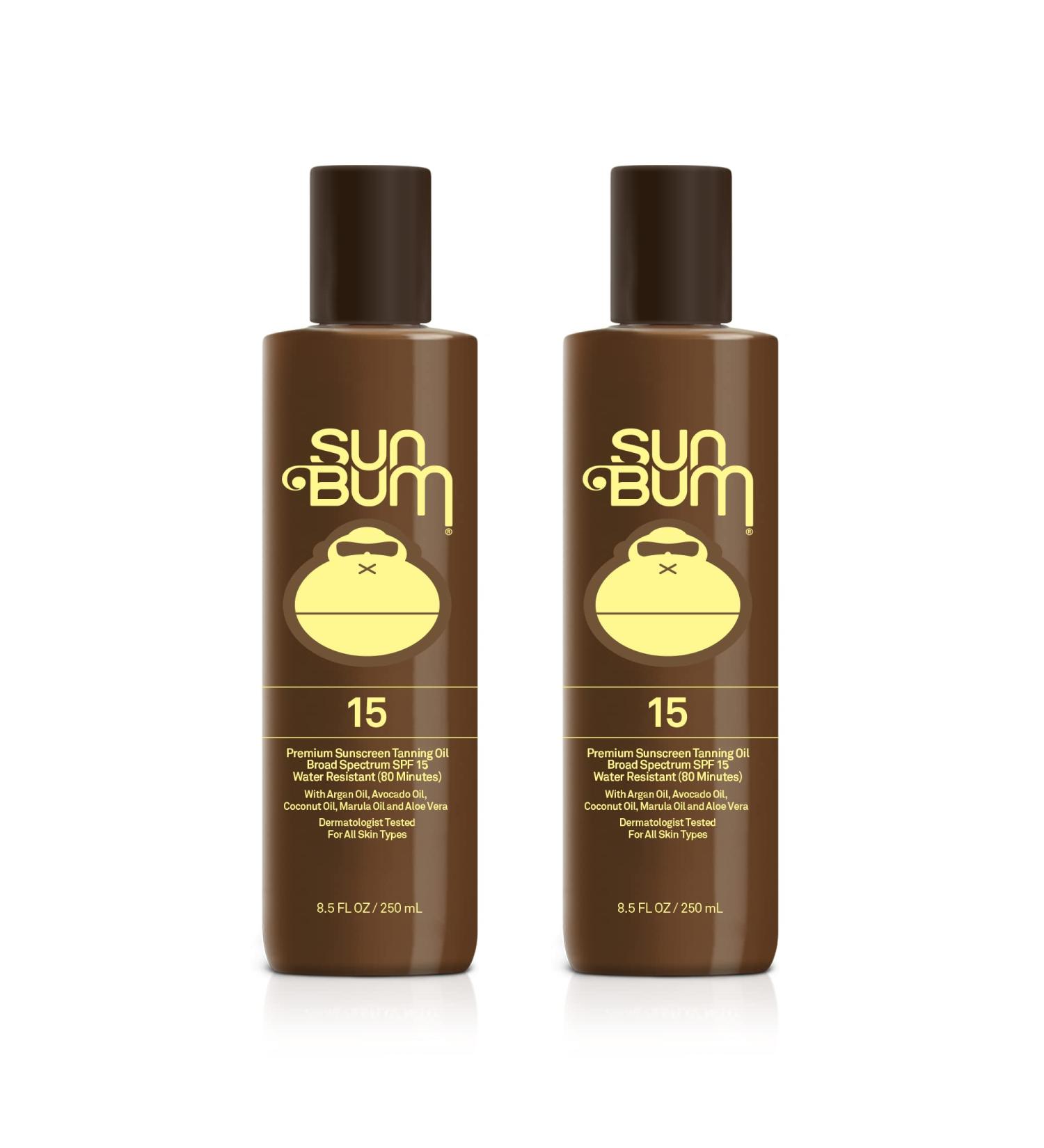 Sun Bum SPF 15 Browning Lotion 2 Pack | Vegan & Reef Friendly UVA/UVB Sunscreen Tanning with Vitamin E - 8.5 oz - Buy Online on GoSupps.com