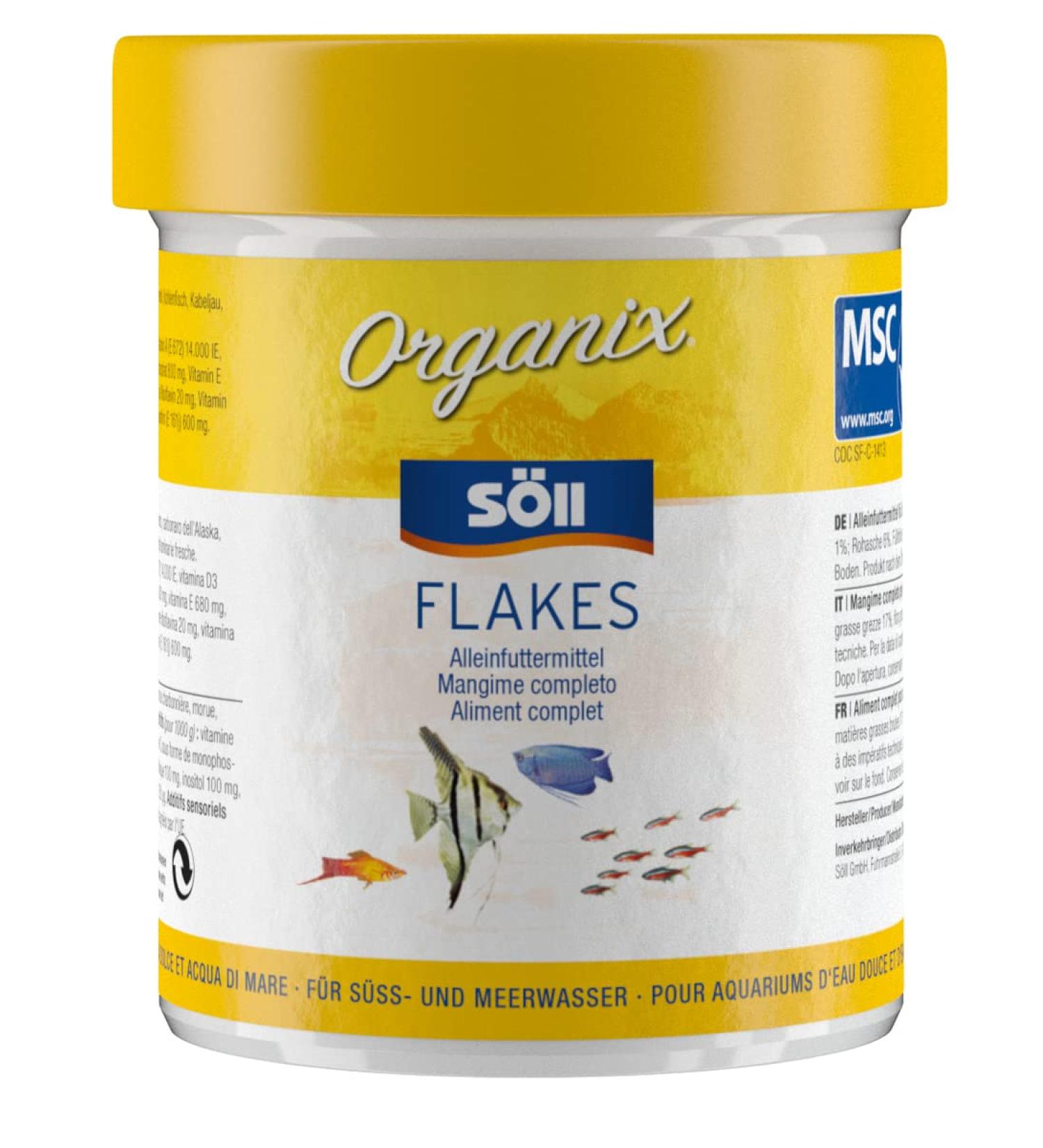 S ll 16133 Organix Flakes - Premium Aquarium Food for Ornamental Fish | 130ml Flake Food | International Shipping Available - Buy Online on GoSupps.com