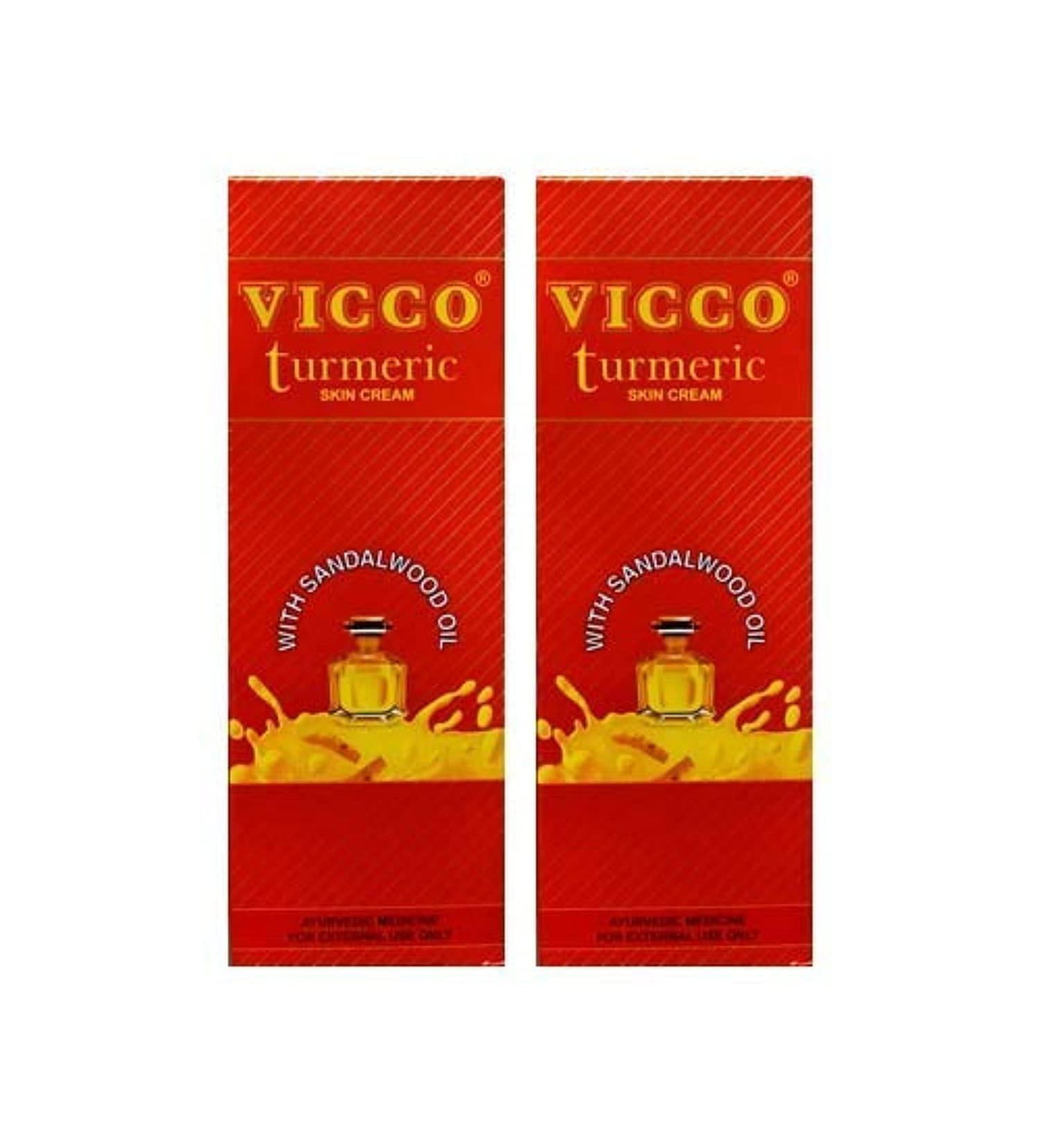 Vicco Turmeric Skin Cream with Sandalwood Oil - 2 Pack (70g each) - Buy Online on GoSupps.com