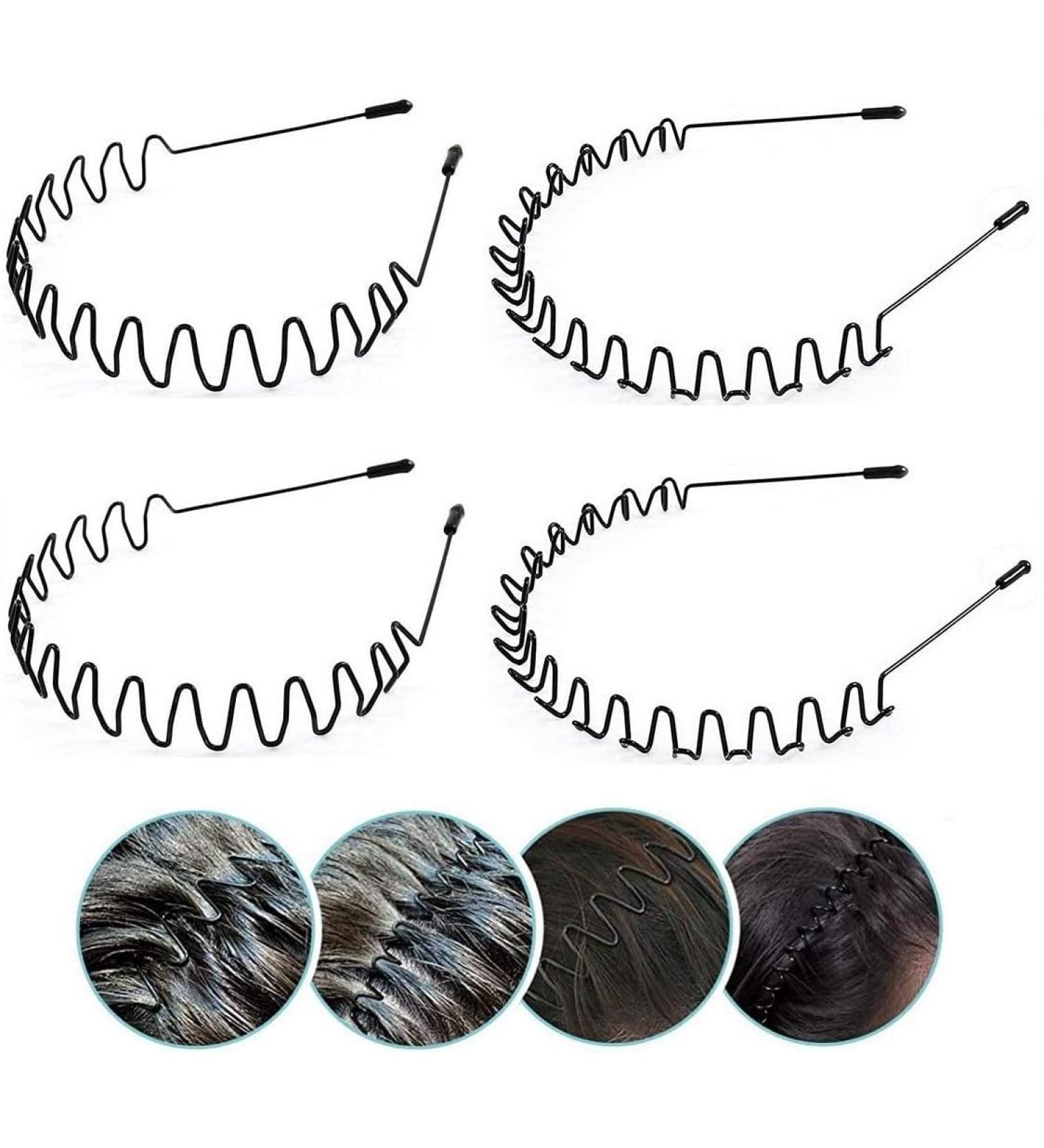 4 Pcs Headbands for Women Metal Hair Bands for Men Headbands for Men Hair Bands for Women Mens Headband Black Headband Hair Band Men Hair Accessories for Women - Buy Online on GoSupps.com