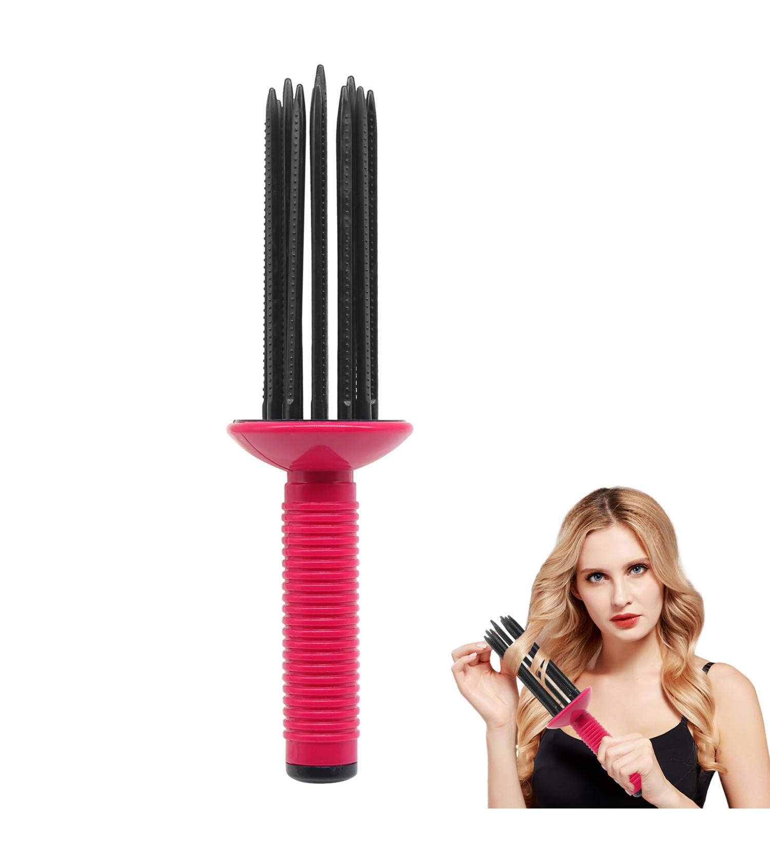 Portable Curly Hair Curling Brush - Volume & Fluffy Styling Tool | Antislip Comb Wand for Effortless Hairstyling - Buy Online on GoSupps.com