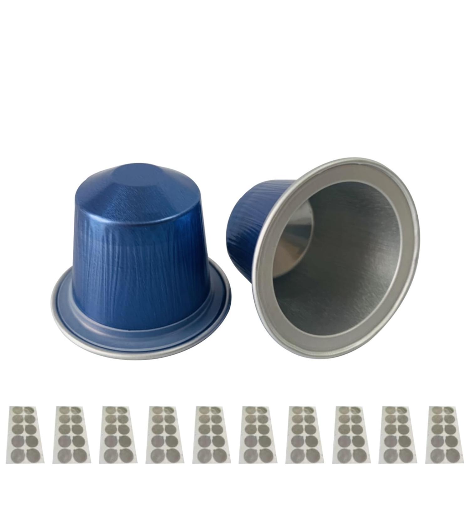 Lot de 100 capsules jetables en aluminium pour caf avec film d' tanch it autocollant dosettes r utilisables portion unique Bleu Ciel - Buy Online on GoSupps.com