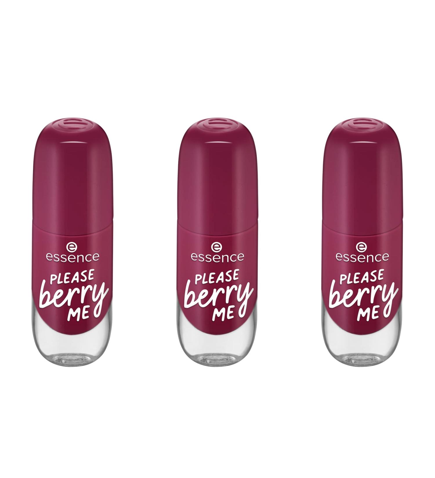 Essence Gel Nail Color No. 20 Please Berry Me - Long-Lasting Vegan Glossy Violet Nail Polish (3 Pack - 3 x 8ml) - Buy Online on GoSupps.com