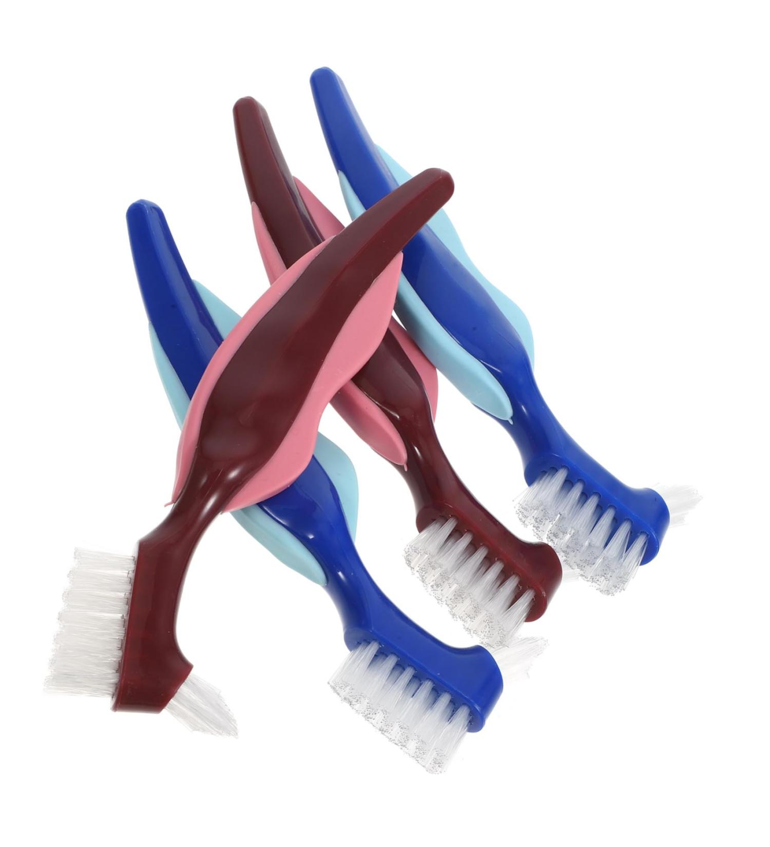 Plafope 4-Piece Prosthesis Toothbrush Set | Double-Sided Cleaner for Braces & Prostheses | Travel-Friendly Brush - Buy Online on GoSupps.com