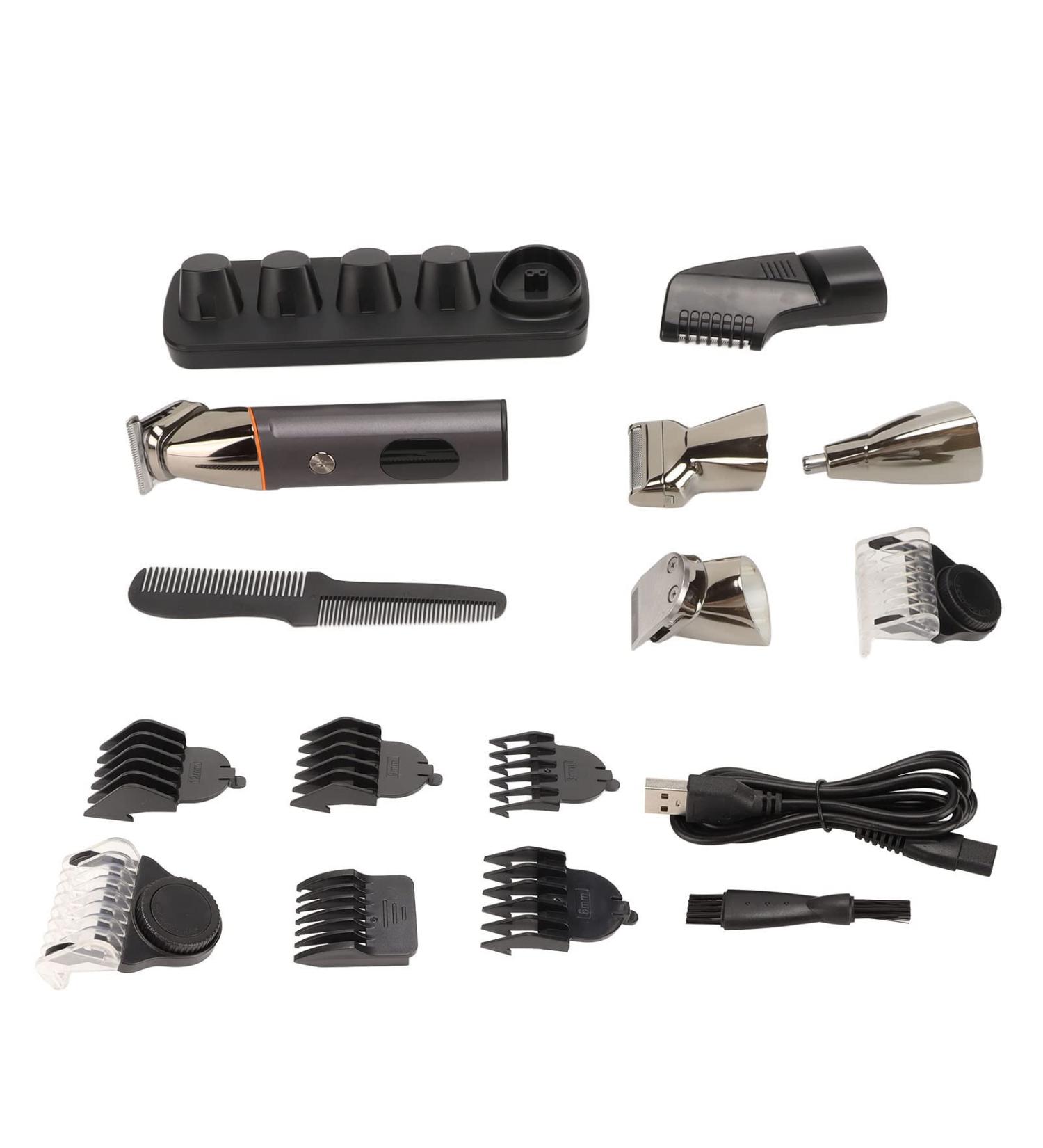 Shop Electric Hair Clipper & Waterproof Grooming Set - Versatile Beard & Nose Hair Trimmer with 6 Comb Guides - Buy Online on GoSupps.com