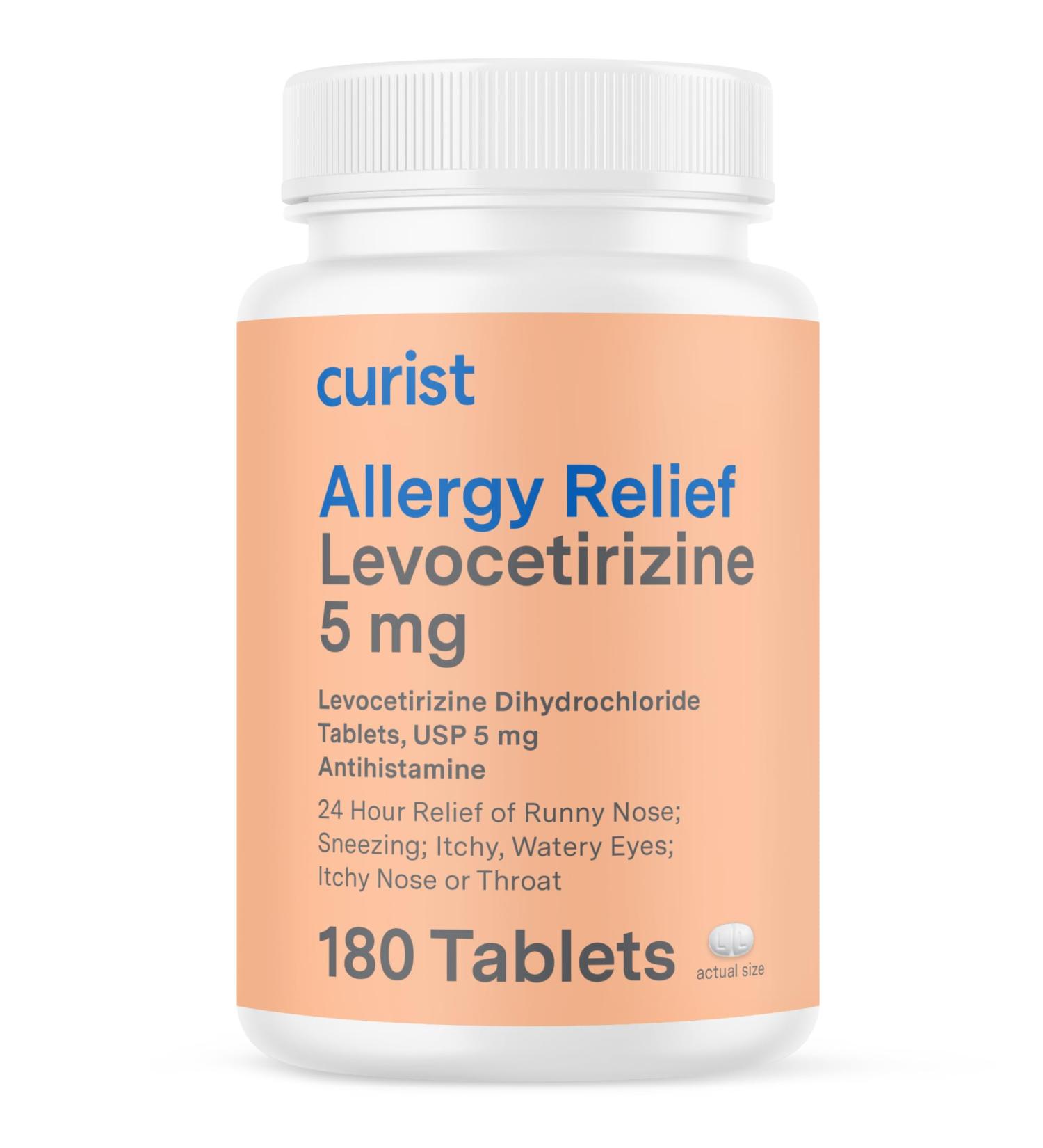 Curist Levocetirizine 5 mg Allergy Pills - 180 Tablets for 24 Hour Relief | Best Allergy Medicine Online - Buy Online on GoSupps.com