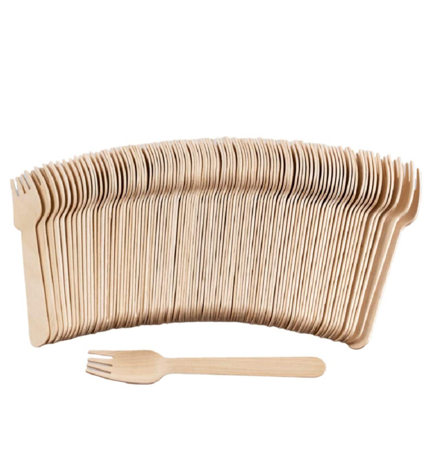 Just Basic Wooden Fork Set 300pcs Compostable Forks Set - Buy Online on GoSupps.com