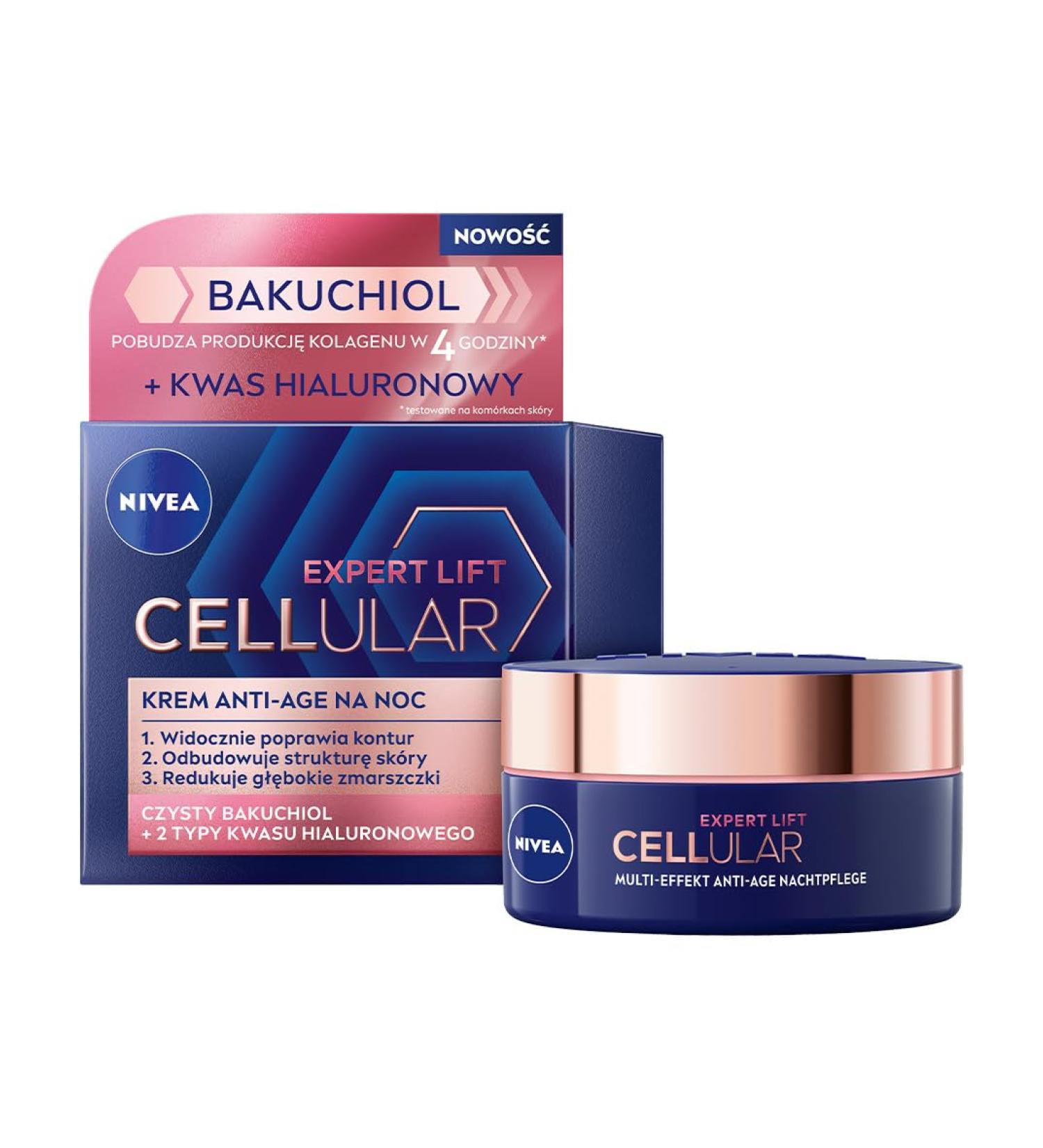 Nivea Hyaluron Cellular Filler Night Cream 50ml - Boost Elasticity & Hydration | International Shipping - Buy Online on GoSupps.com