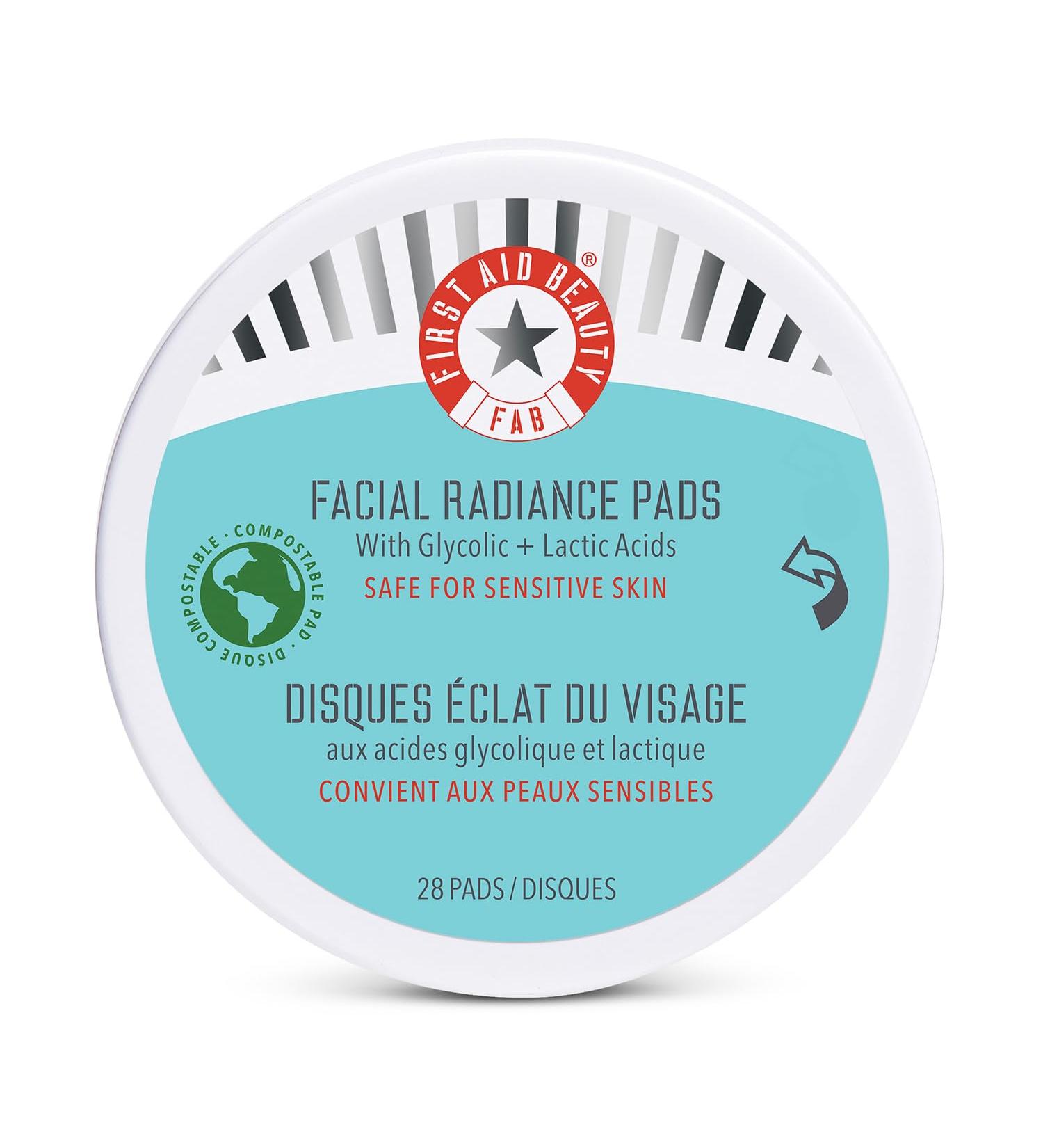 Buy First Aid Beauty Facial Radiance Pads - Daily Exfoliating AHA Pads for Toned & Bright Skin - 28 Compostable Pads - Buy Online on GoSupps.com