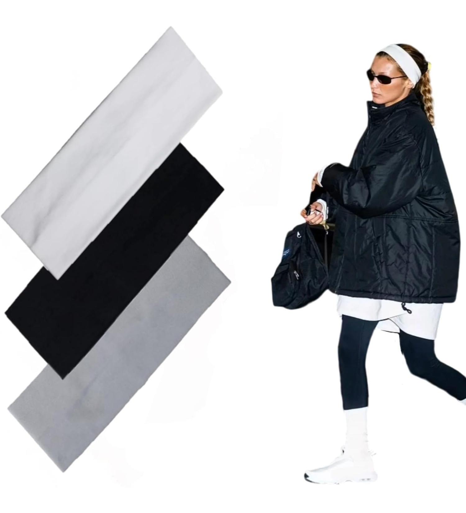 8cm Headbands for Women Men Elastic Hair Bands for Women' Hair Non Slip Soft Cloth Fabric Sweat Headbands Yoga Running Sport Hair Accessories Black Women Headbands (3 Black/Grey/White) Black/Grey/White 3 - Buy Online on GoSupps.com