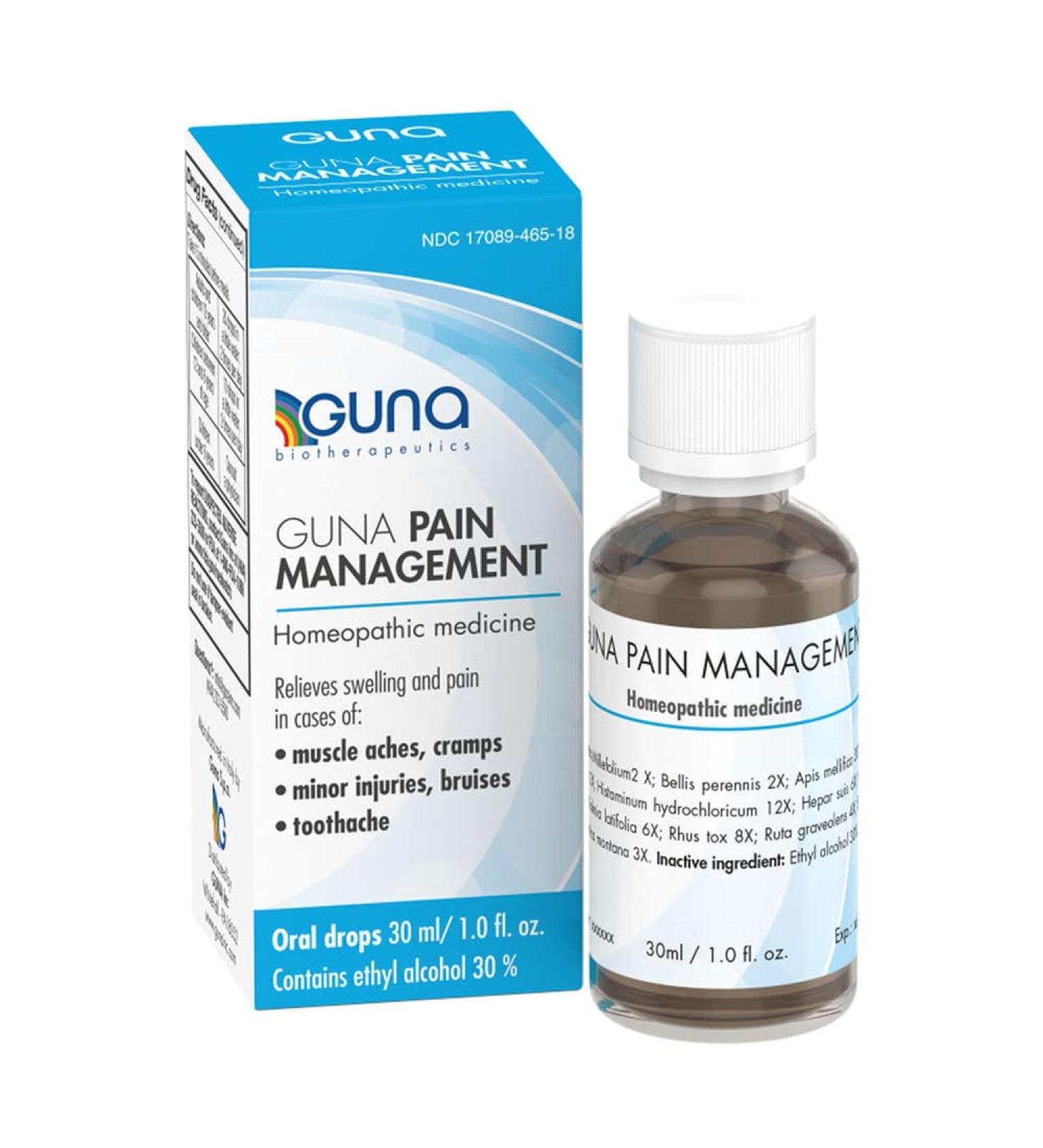 GUNA Pain Management: Relieves Muscle & Joint Pain, Swelling from Injuries - 1 Ounce - Buy Online on GoSupps.com