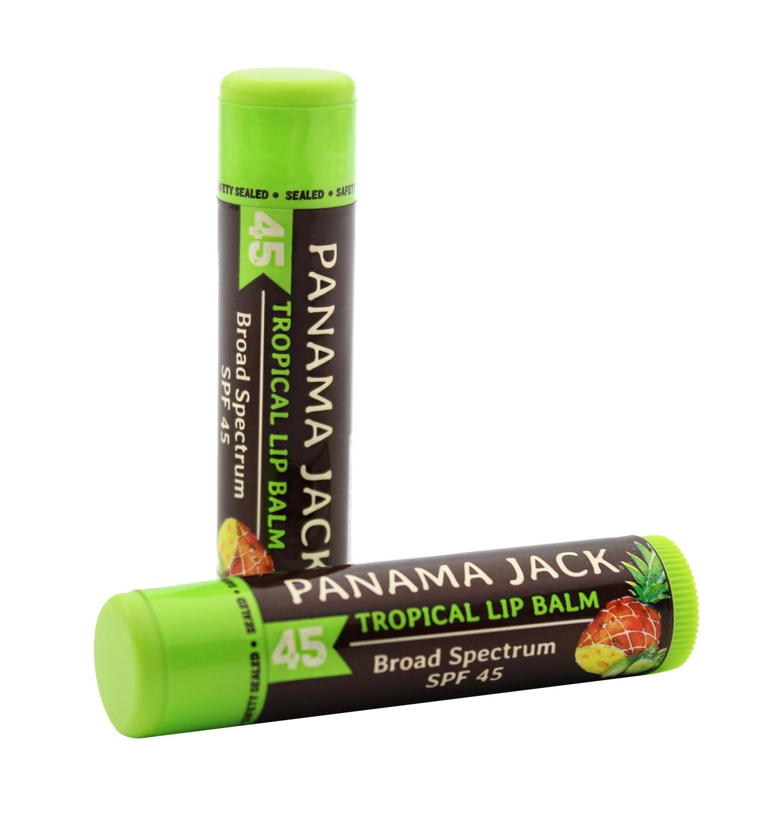 Panama Jack Sunscreen Lip Balm - SPF 45 Broad Spectrum UVA-UVB Sunscreen Protection Prevents & Soothes Dry Chapped Lips Tropical 2-pack Tropical Pack of 2 - Buy Online on GoSupps.com