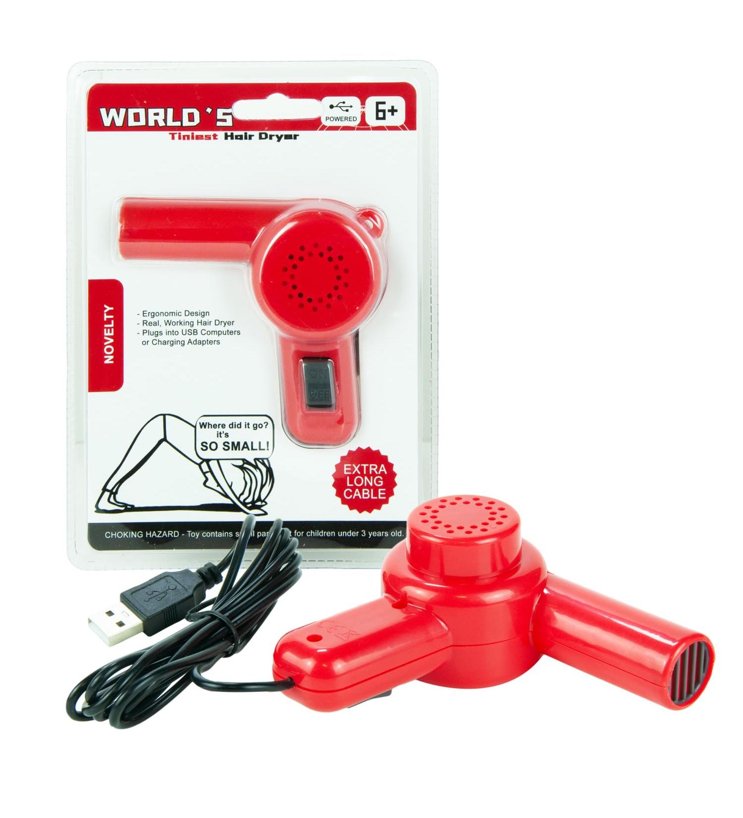 Tradeopia World's Tiniest Hair Dryer - Novelty World's Smallest Toys Smallest Hair Dryer Red - Buy Online on GoSupps.com
