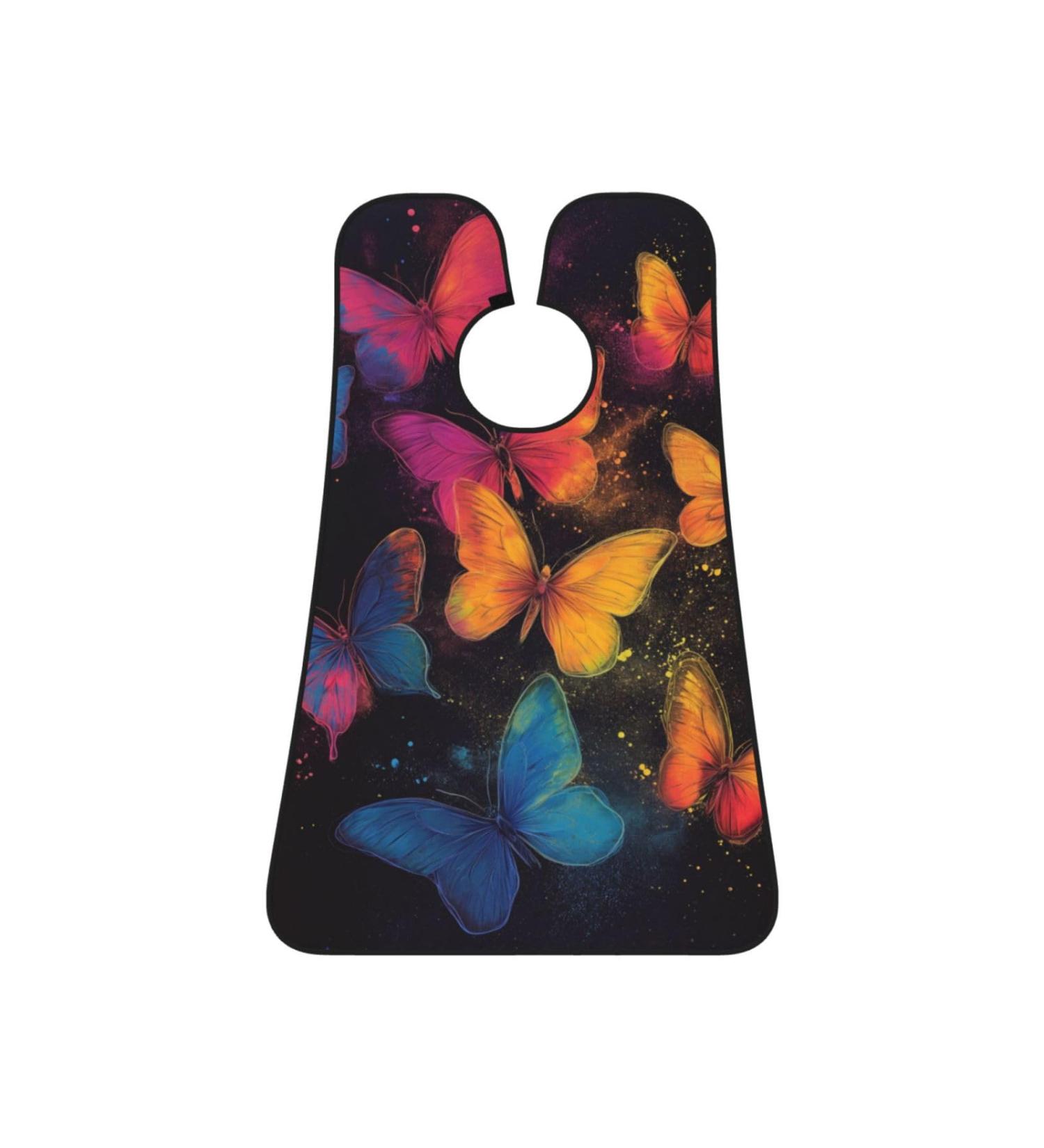 Butterfly Print Beard Bib Apron - Non-Stick Hair Catcher for Men | Perfect Shaving Gift - One Size Black - Buy Online on GoSupps.com