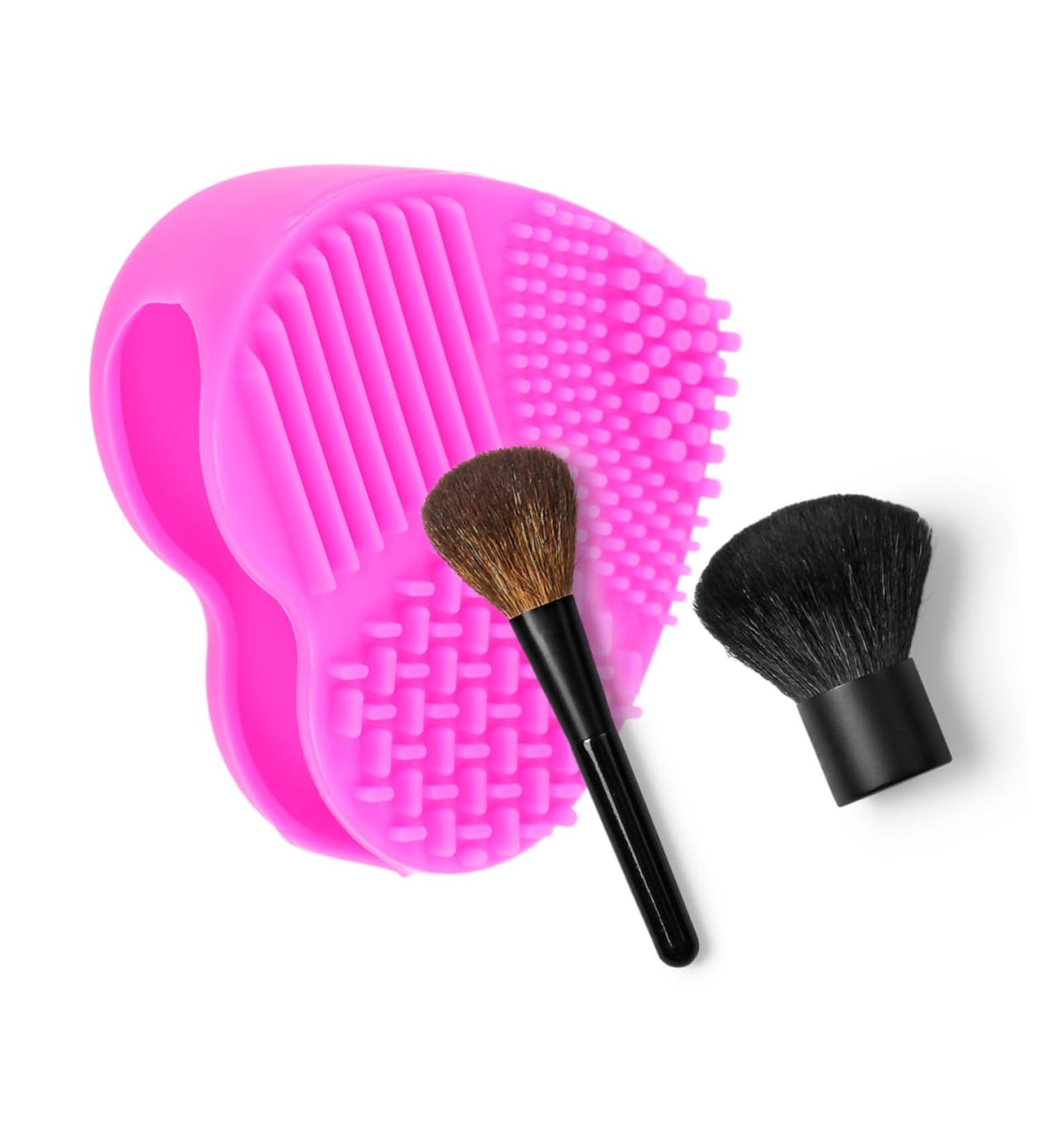 Housoutil Makeup Brush Cleaner - Silicone Cleaning Pad & Applicator - Rose Red 8x8.5cm | Effective Brush Washing Mat - Buy Online on GoSupps.com