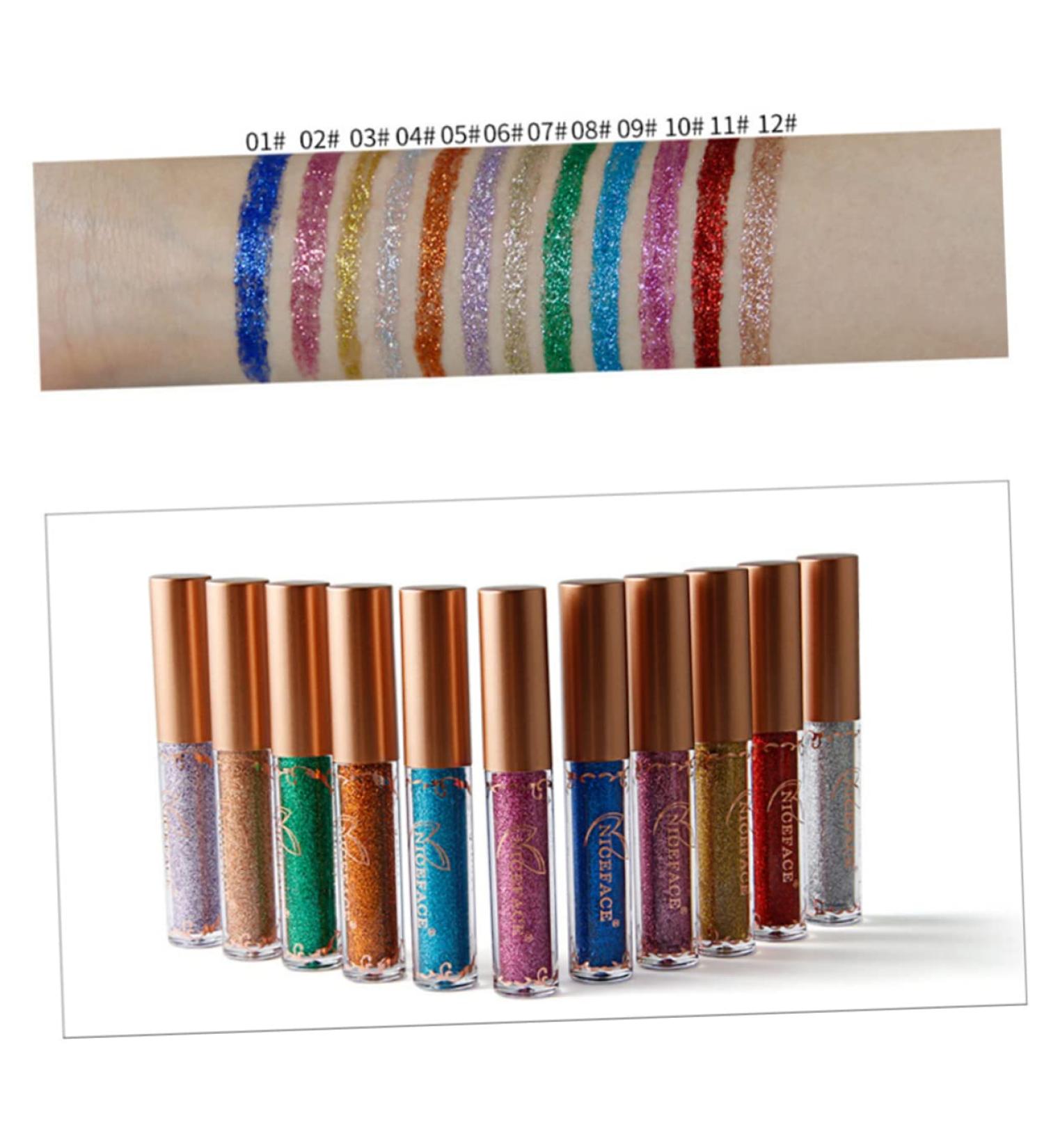Beavorty Glitter Eye Shadow Ladies Suits Liquid Eyeliner Liquid Eyeliner Colorful Set Pearlescent Color 1 count (Pack of 1) 10 - Buy Online on GoSupps.com