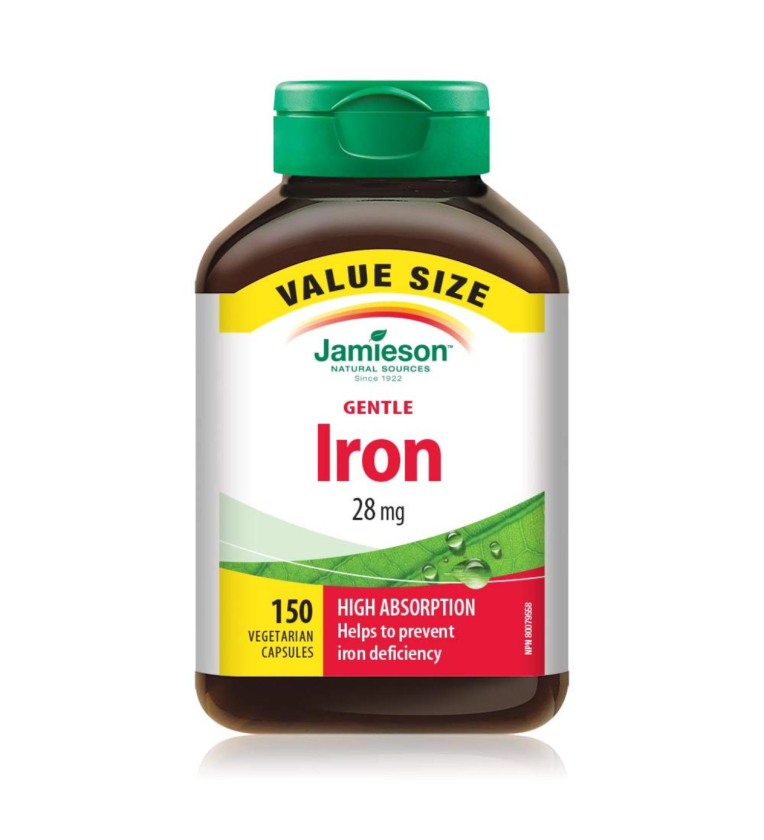 Jamieson High Absorption Gentle Iron 150 caps | Value Size | Premium Quality Iron Supplement - Buy Online on GoSupps.com