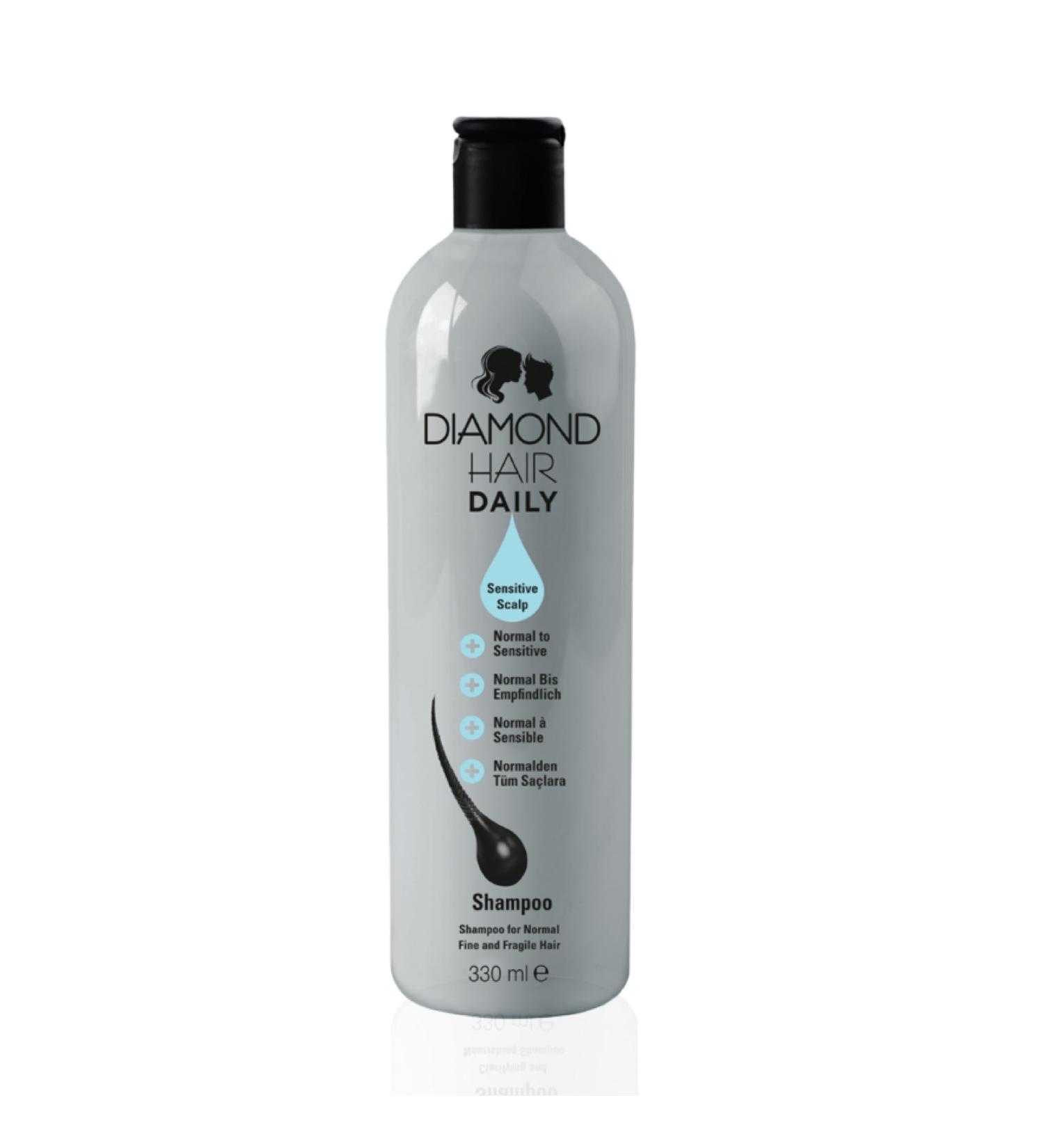 Diamond Hair Daily Sensitive Scalp Shampoo 330ml hairdresser quality with keratin to accelerate hair growth anti-dandruff and an effective solution against hair loss at - Buy Online on GoSupps.com