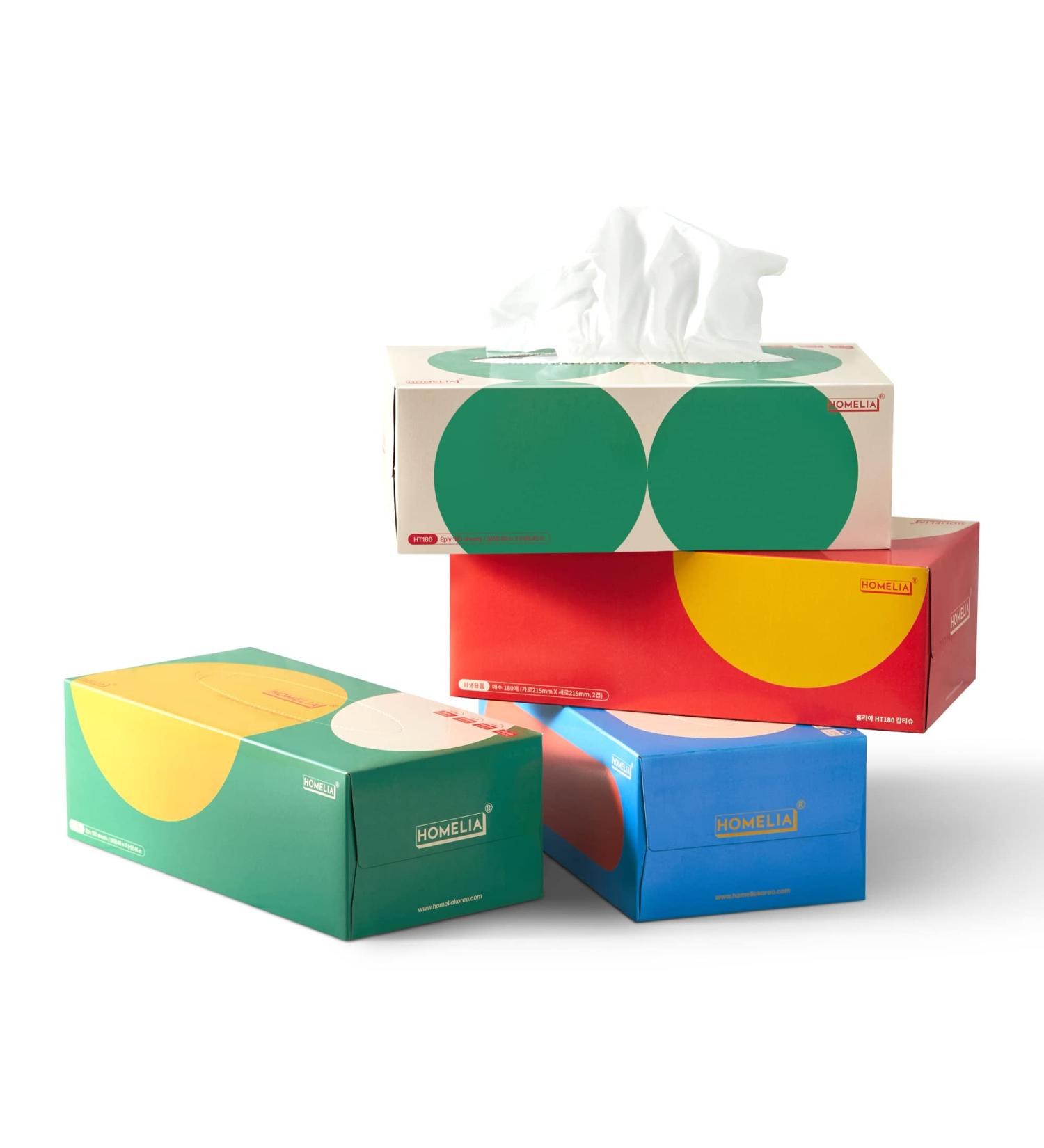 HOMELIA Facial Tissues Box 720 Tissues - Soft Tissue Paper - 4 Flat Boxes - Kleenex Replacement - Buy Online on GoSupps.com