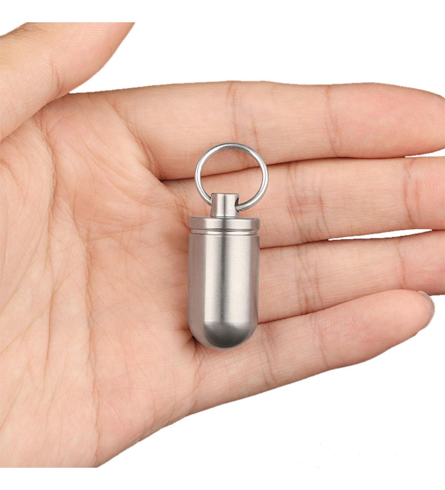 SW913 Micro Titanium Portable Pill Case Keychain Waterproof Mini Pill Holder for Outdoor Travel & Camping | Ultra Lightweight 0.28OZ - Buy Online on GoSupps.com