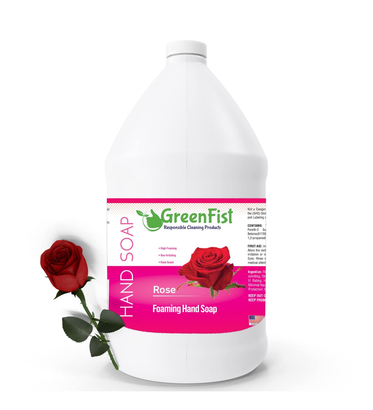 GreenFist Rose Scent Foaming Hand Soap Refill Jug - 128oz - Made in USA - Buy Online on GoSupps.com