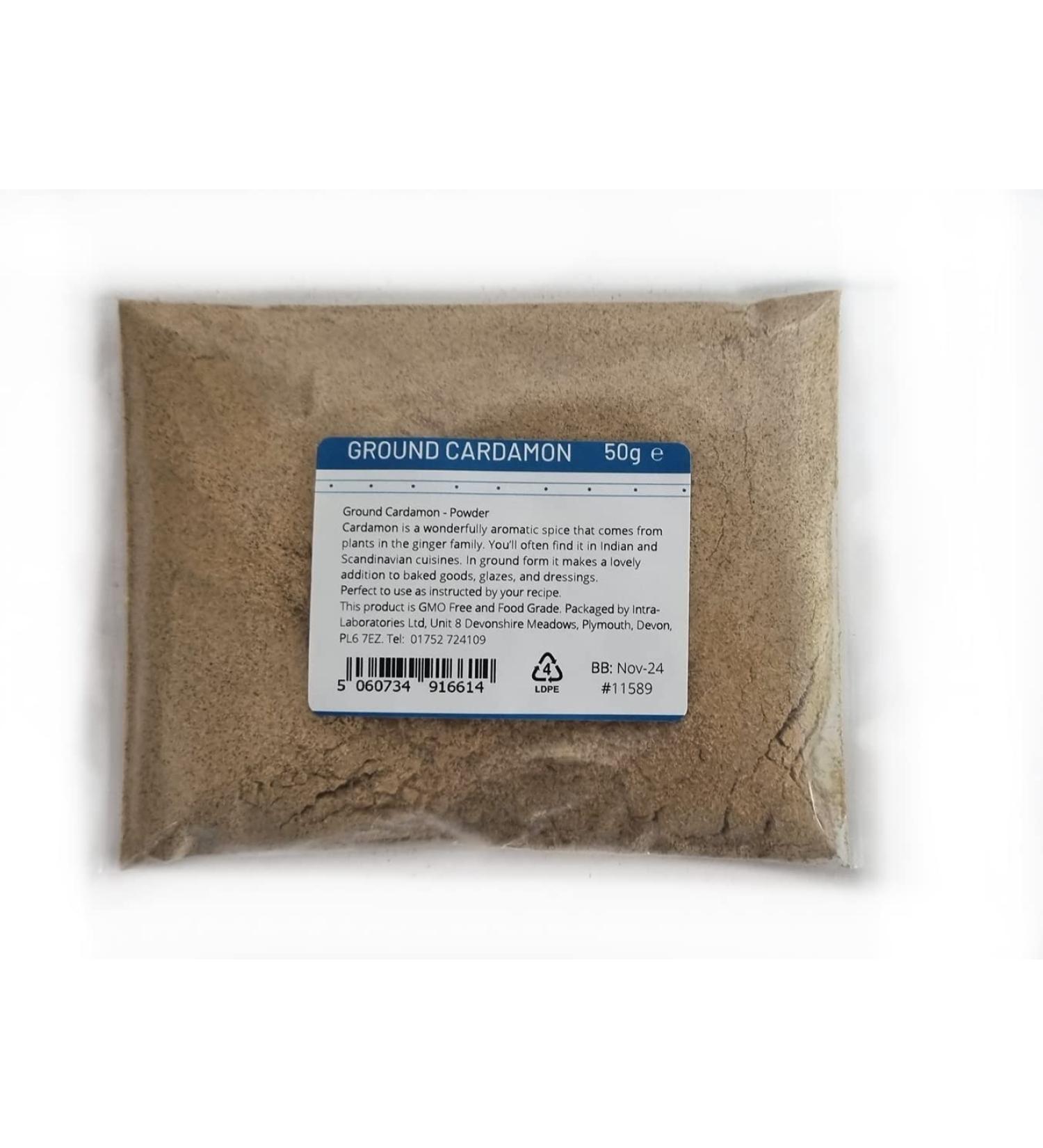 Entirely Ingredients Ground Cardamon 50g - Selected for Premium Quality - Premium Food Grade - Buy Online on GoSupps.com