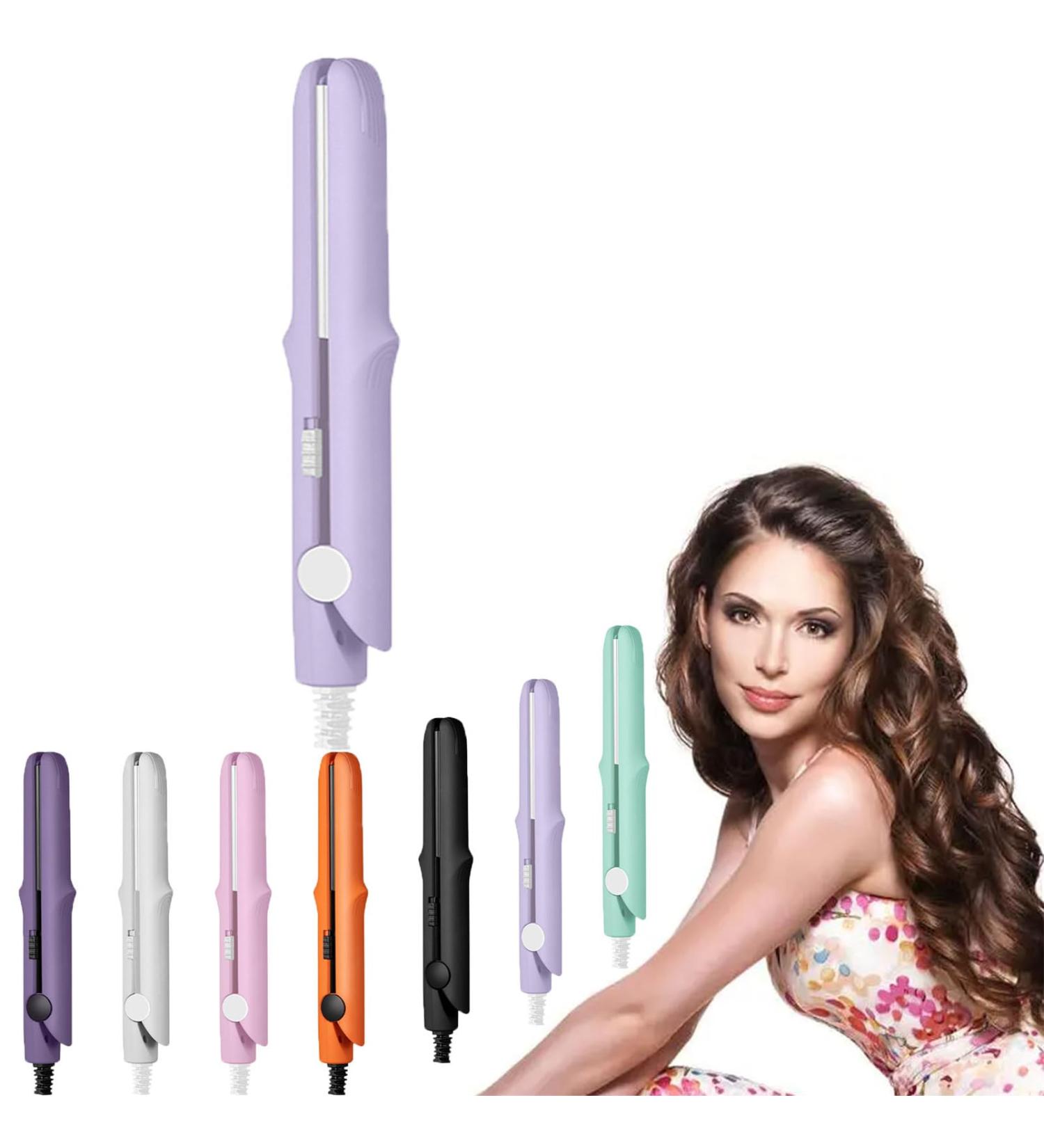 Gadgetcab Curling Iron Gadgetcab Mini Curling Iron Small Travel Curling Iron 2-in-1 Mini Curling Wand & Flat Iron Hair Straightener Portable Travel Curling For All Hair Types (Purple) - Buy Online on GoSupps.com