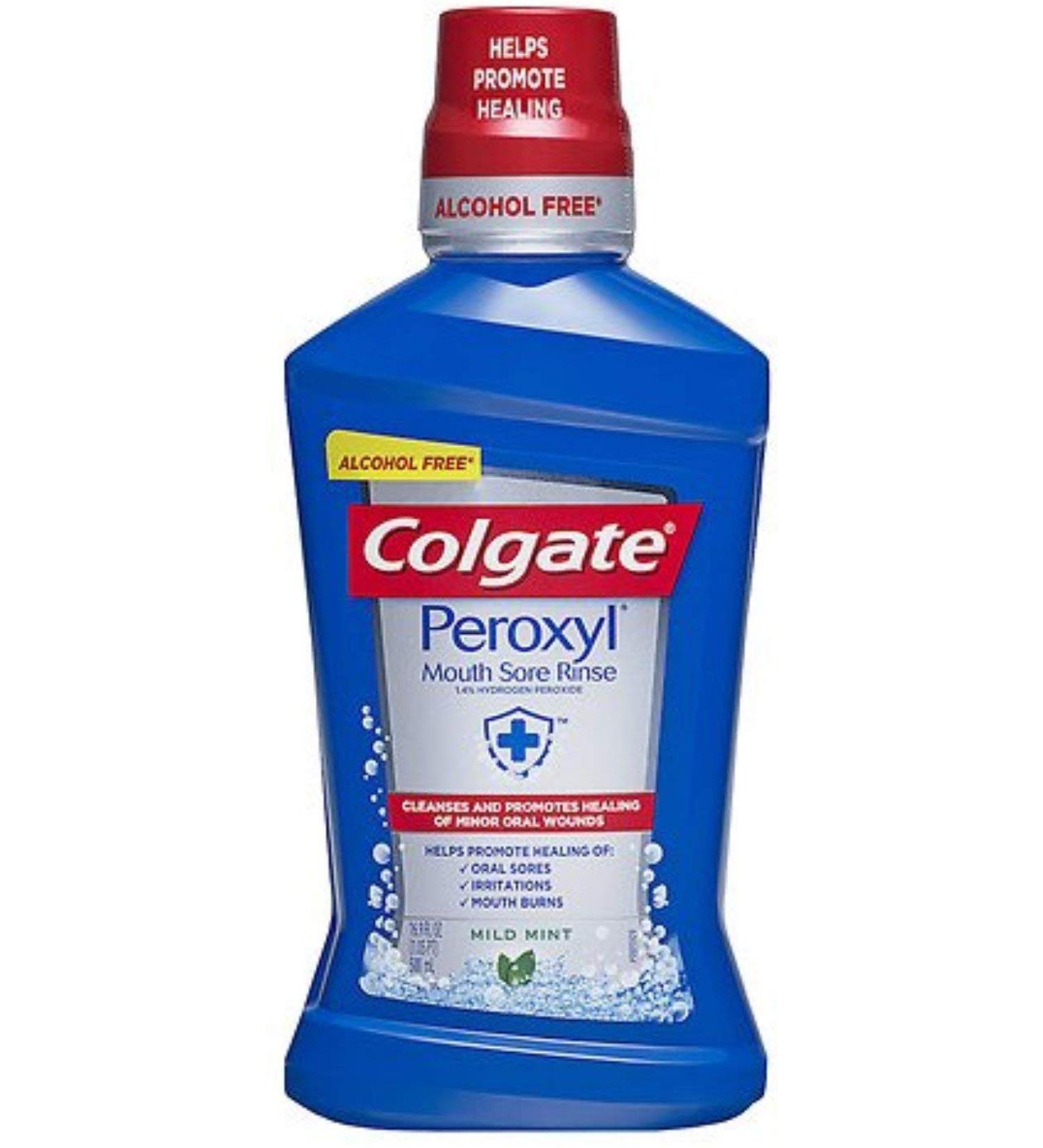 Colgate Peroxyl Mouth Sore Rinse Mild Mint 16.9 oz (Pack of 8)