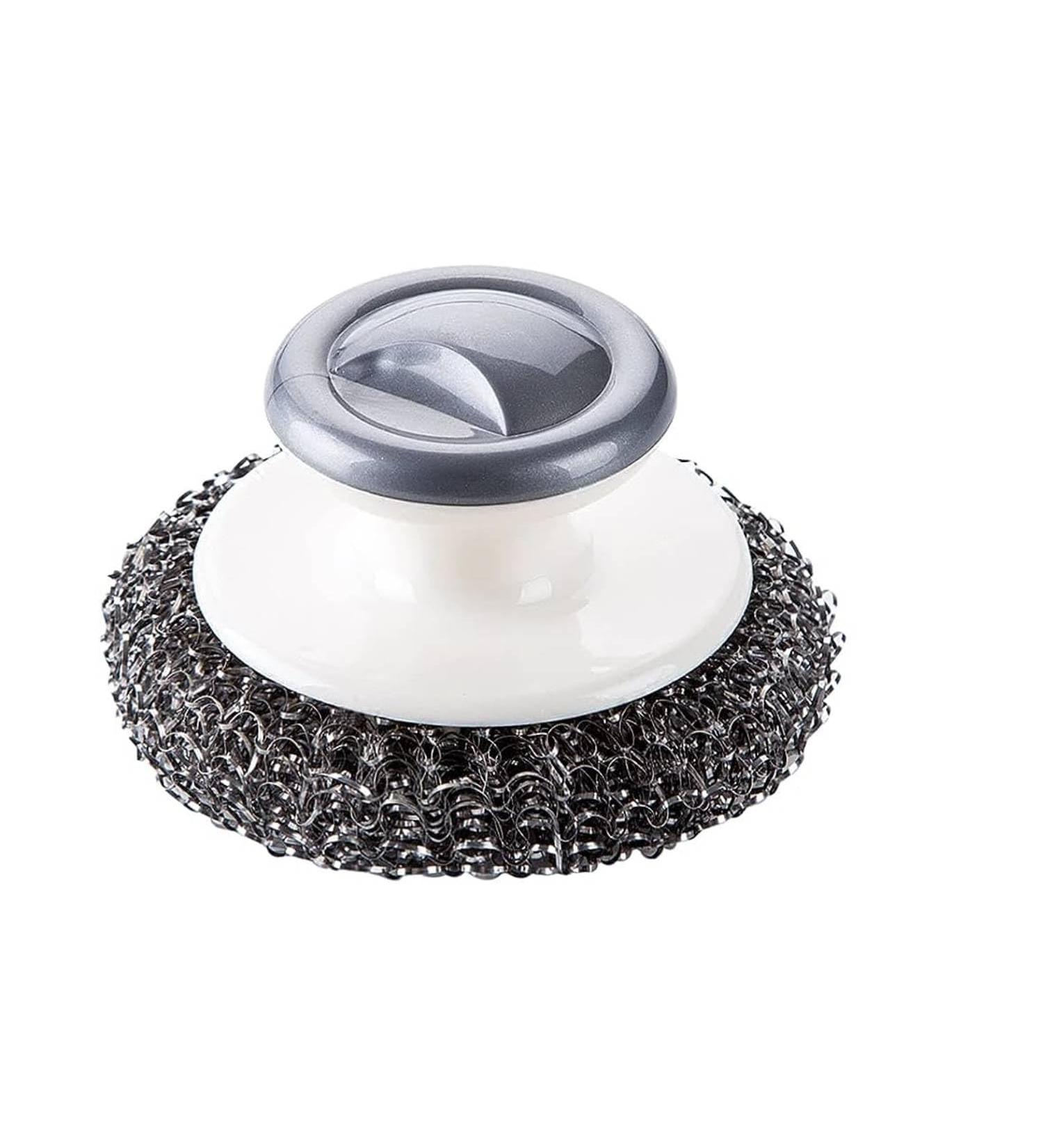 Heavy Duty Stainless Steel Scrubber with Handle - Ultimate Cleaning Tool for Pots Pans Grills & Ovens | International Shipping Available - Buy Online on GoSupps.com