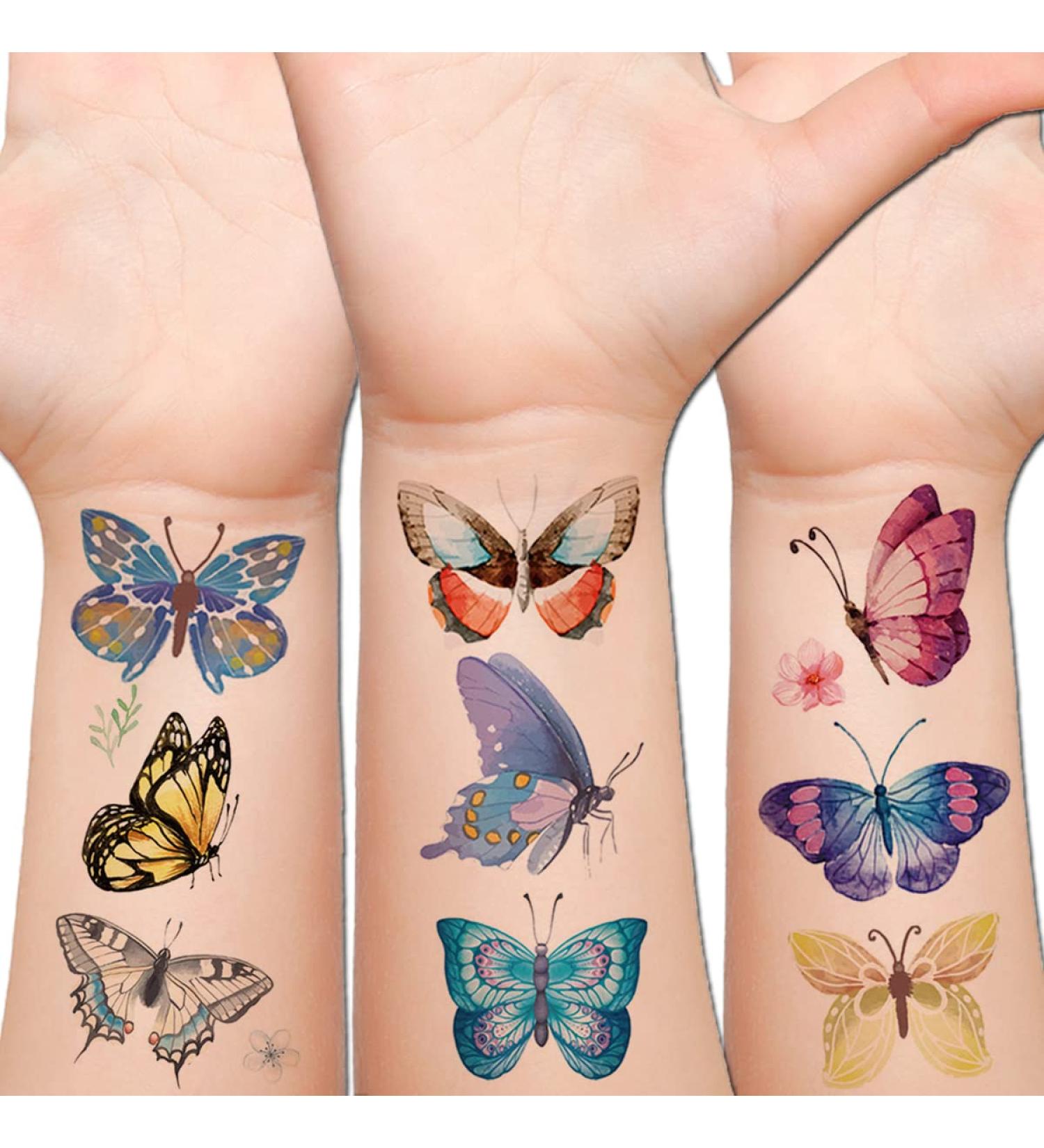 100 Styles Butterfly Temporary Tattoos for Girls & Women - Perfect Party Favors for Kids - Hohamn - Buy Online on GoSupps.com