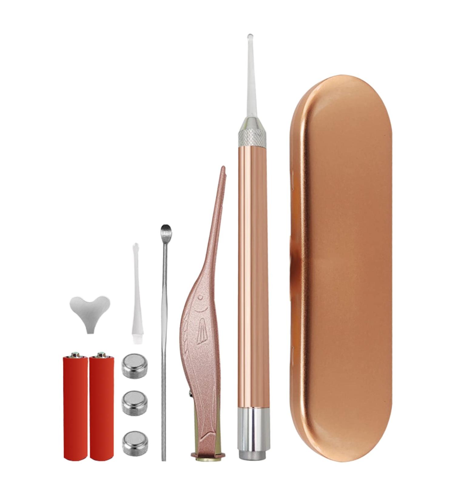 Grebest Ear-Pick Tweezers Ear Clean Tool Wax Curette Remover Easy to Use for Home 1 Set Sets
