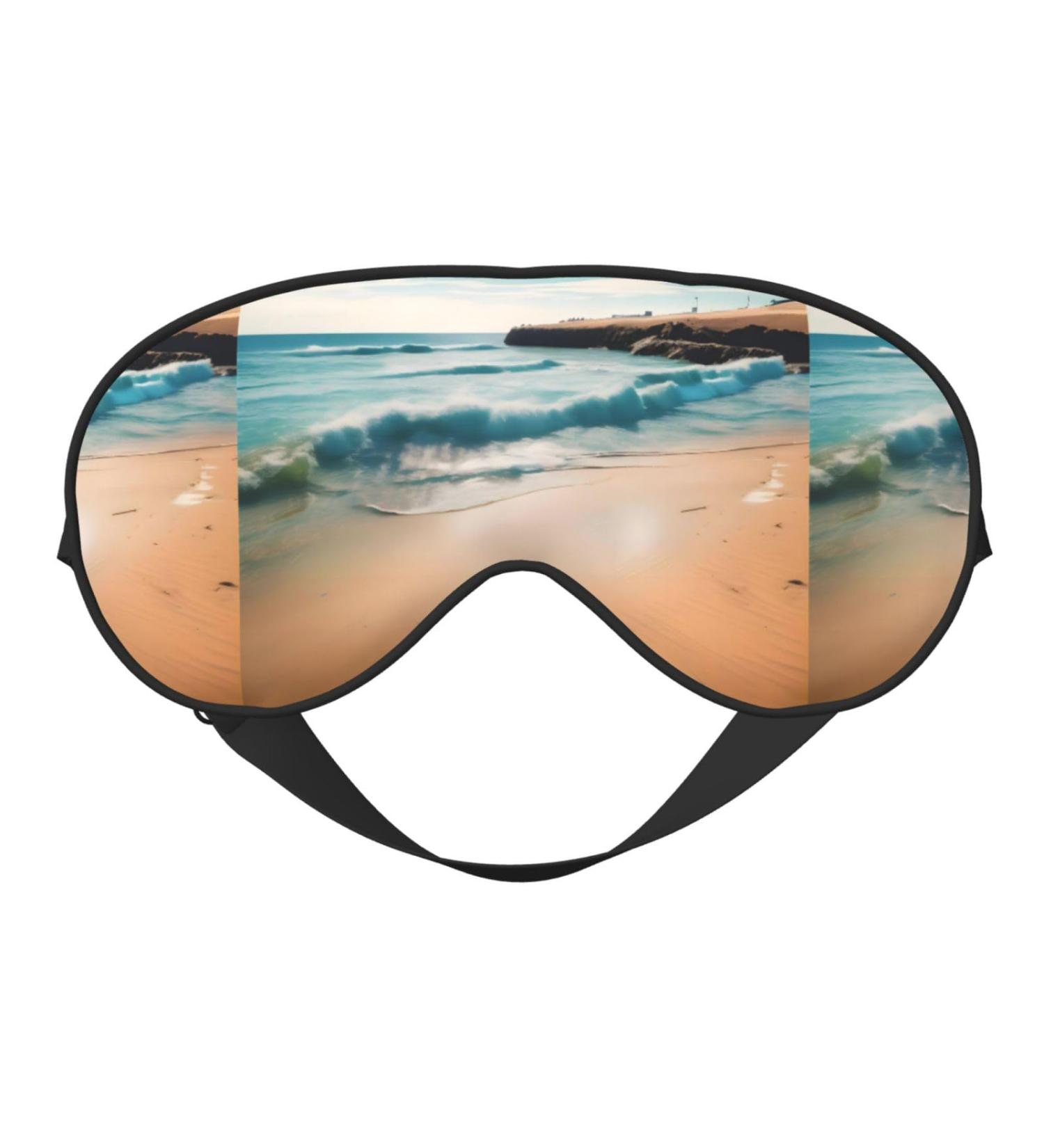 Buy Beach Scenery Unisex Adjustable Blackout Sleep Eye Mask for Travel & Home | Perfect for Yoga & Office Naps - Buy Online on GoSupps.com