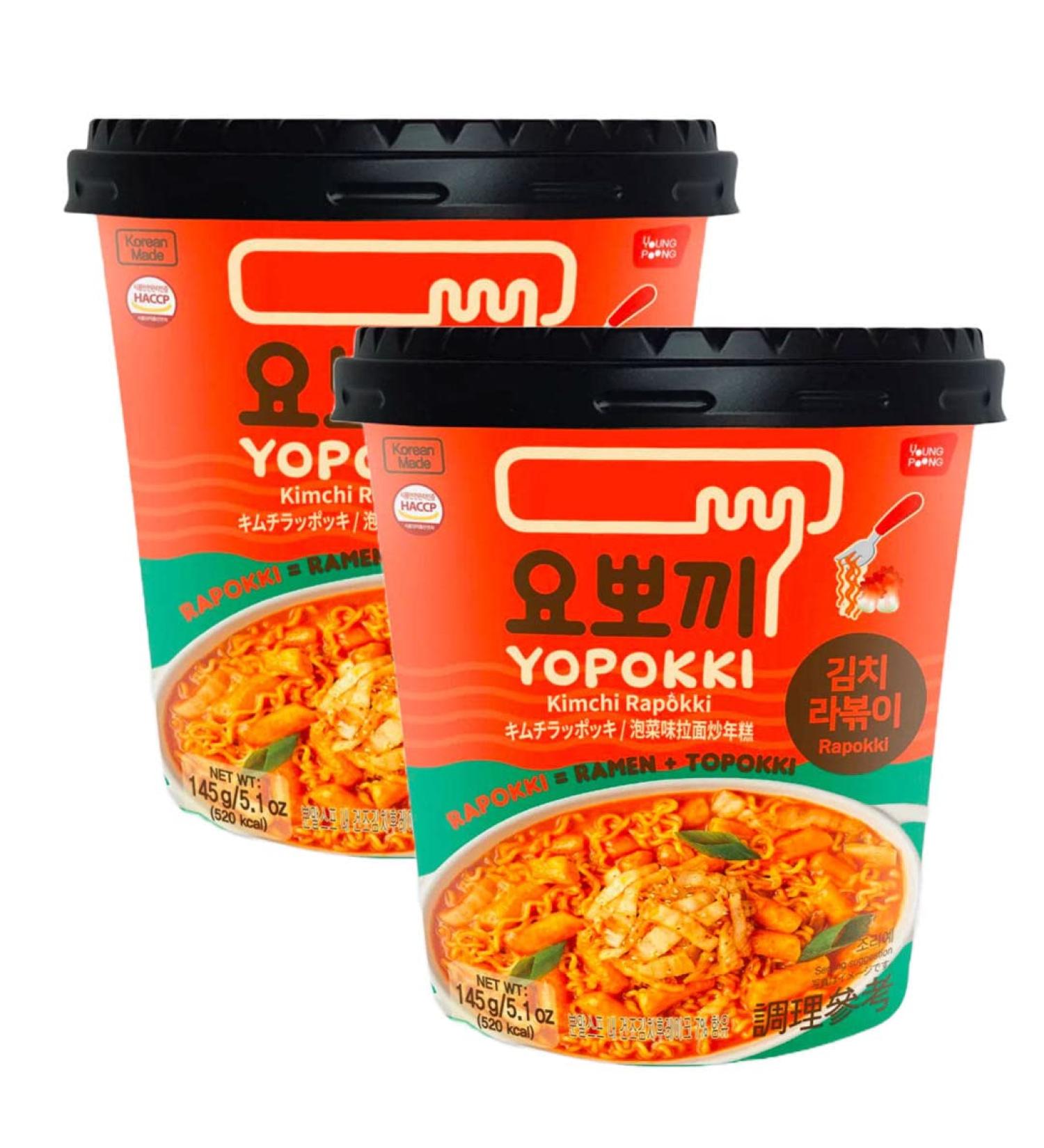 Young Poong Yopokki Cup - Kimchi Cup Rapokki Korean Snack with Ramen & Topokki 145g (Pack of 2) - Buy Online on GoSupps.com