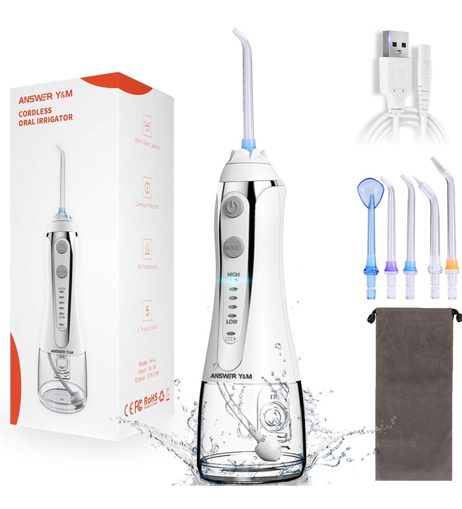 Oral Irrigator Test Winner 2024 | Cordless 300ML IPX7 for Home & Travel | Perfect for Braces & Bridges - Buy Online on GoSupps.com
