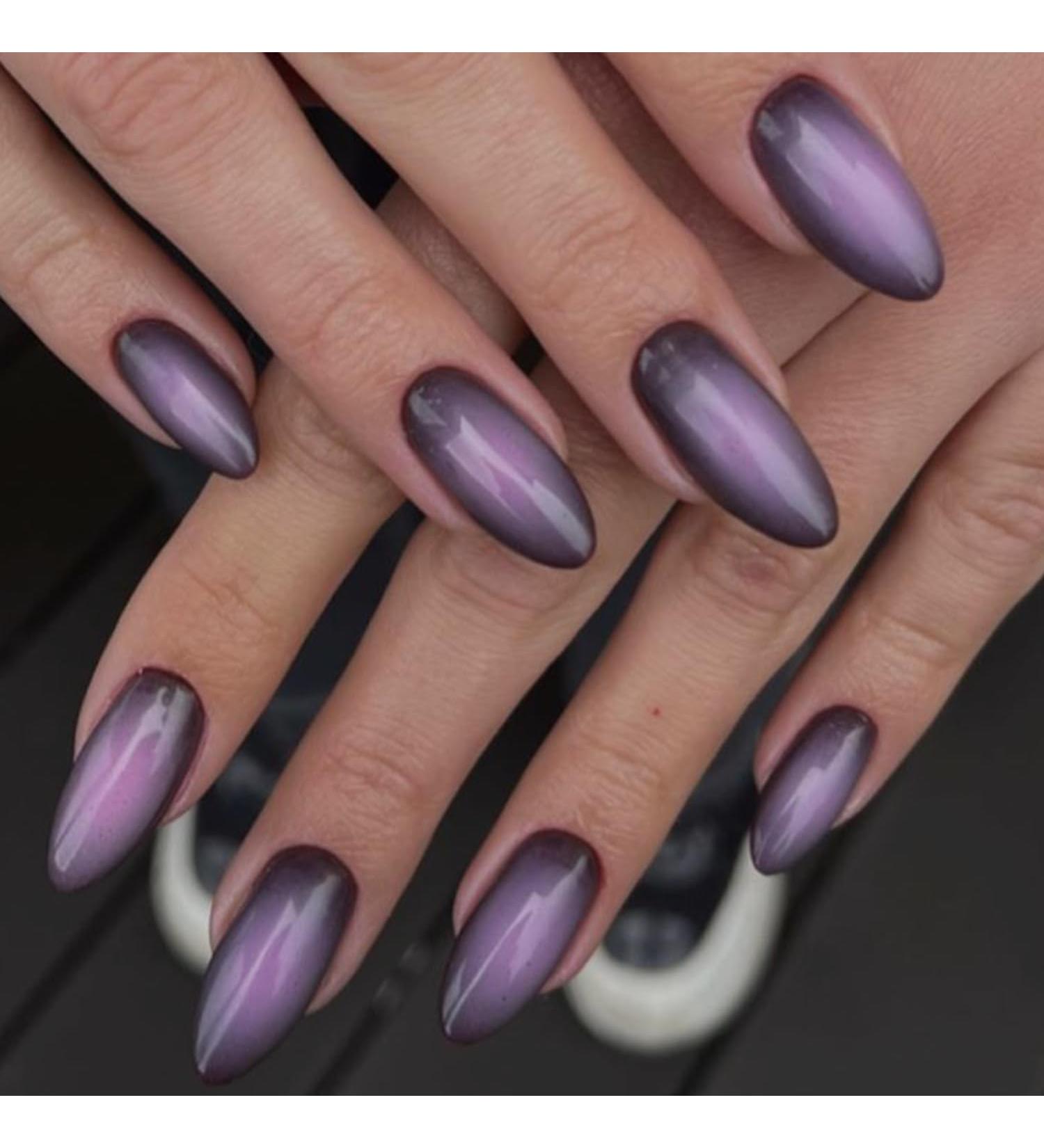 Glamermaid Black Pink Ombre Press on Nails | Medium Almond & Short Oval Stick-On Blush Set | Glossy Gel & Glitter Stiletto False Nails for Women - Buy Online on GoSupps.com