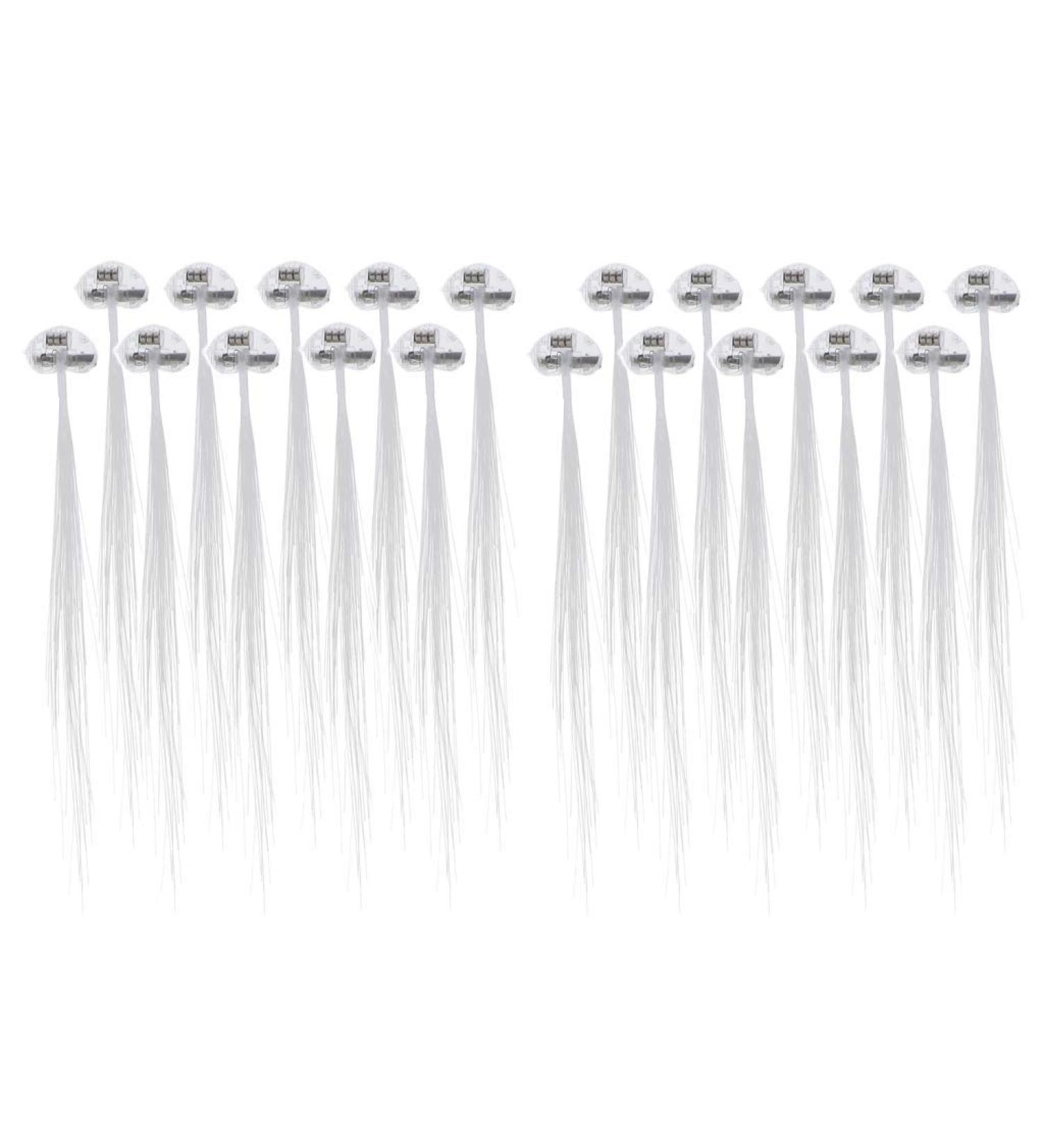 40pcs LED Fiber Optic Hair Clips - White Wedding Hair Accessories & Braid Clips - Buy Online on GoSupps.com