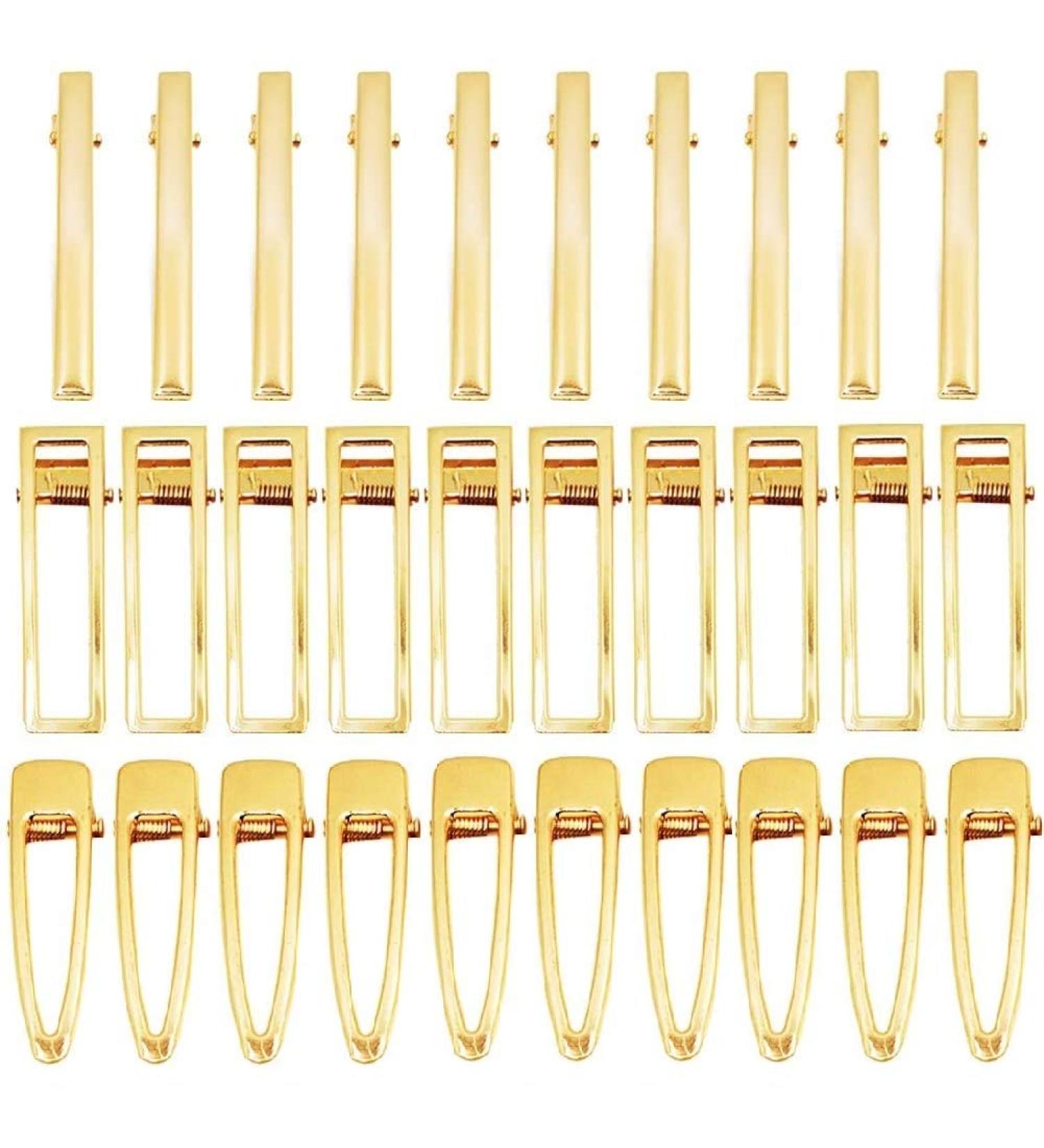 30 PC Flat Hair Barrette Blank Hair Clips DIY Hair Pin For Resin Molds - DIY Crafts Add Bows & Beads Jewelry Making Metal Alligator Clip for Hair Care Styling Tools Women Styling (GOLD CLIPS) - Buy Online on GoSupps.com