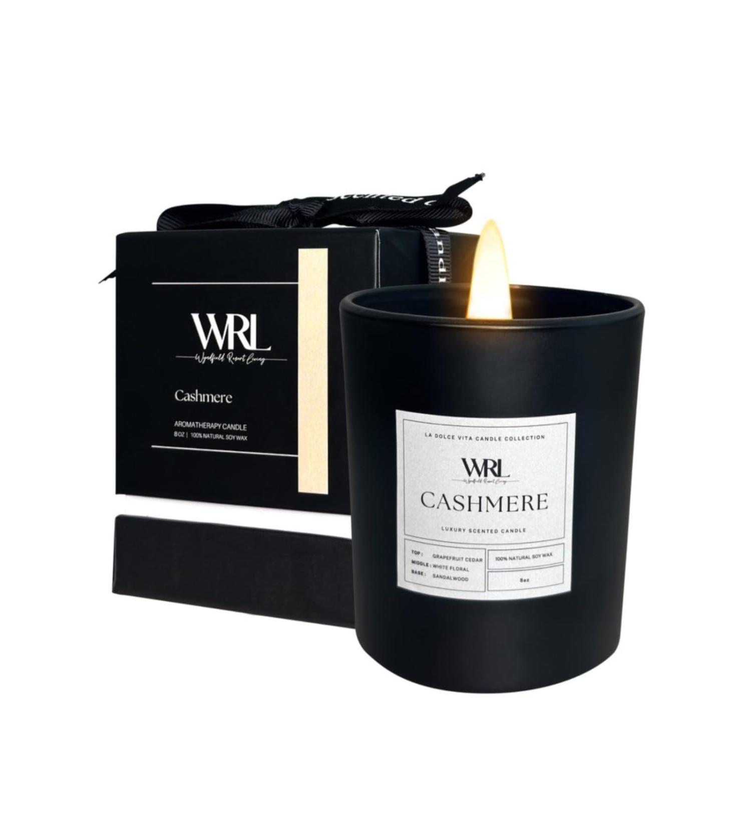 Cashmere Scented Candles - Organic Soy Wax 45+ Hour Burn Luxurious Citrus Essential Oils Gift Boxed - Perfect Home D cor - Buy Online on GoSupps.com