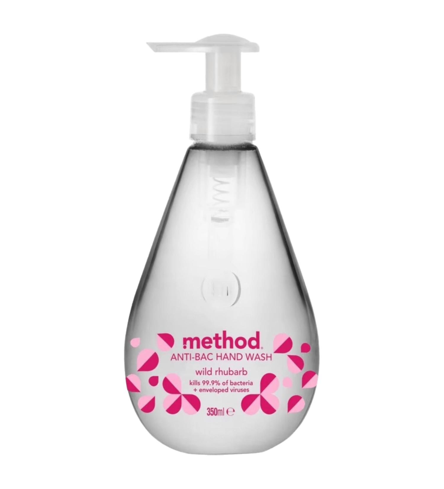 4 x 350ml Antibacterial Hand Wash Wild Rhubarb Kills 99.9% Bacteria +Enveloped Viruses (Pack of 1)