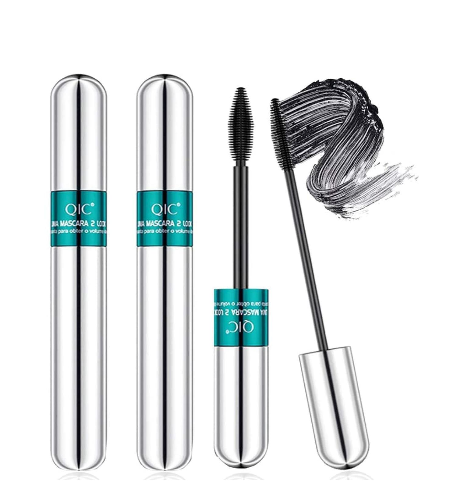 Waterproof Lash Mascara Extension Fiber Waterproof Mascara Lash Cosmetics Mascara 4d Silk Fiber Lash Mascara 2 In 1 Mascara for Natural Lengthening and Thickening Effect (2PCS)