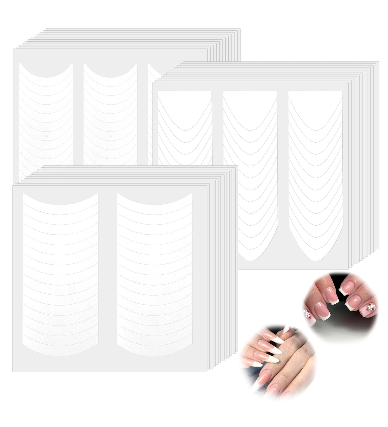 40 Sheets Self-Adhesive French Manicure Nail Stickers - DIY Nail Art Tips & Guides for Perfect French Tips - Buy Online on GoSupps.com