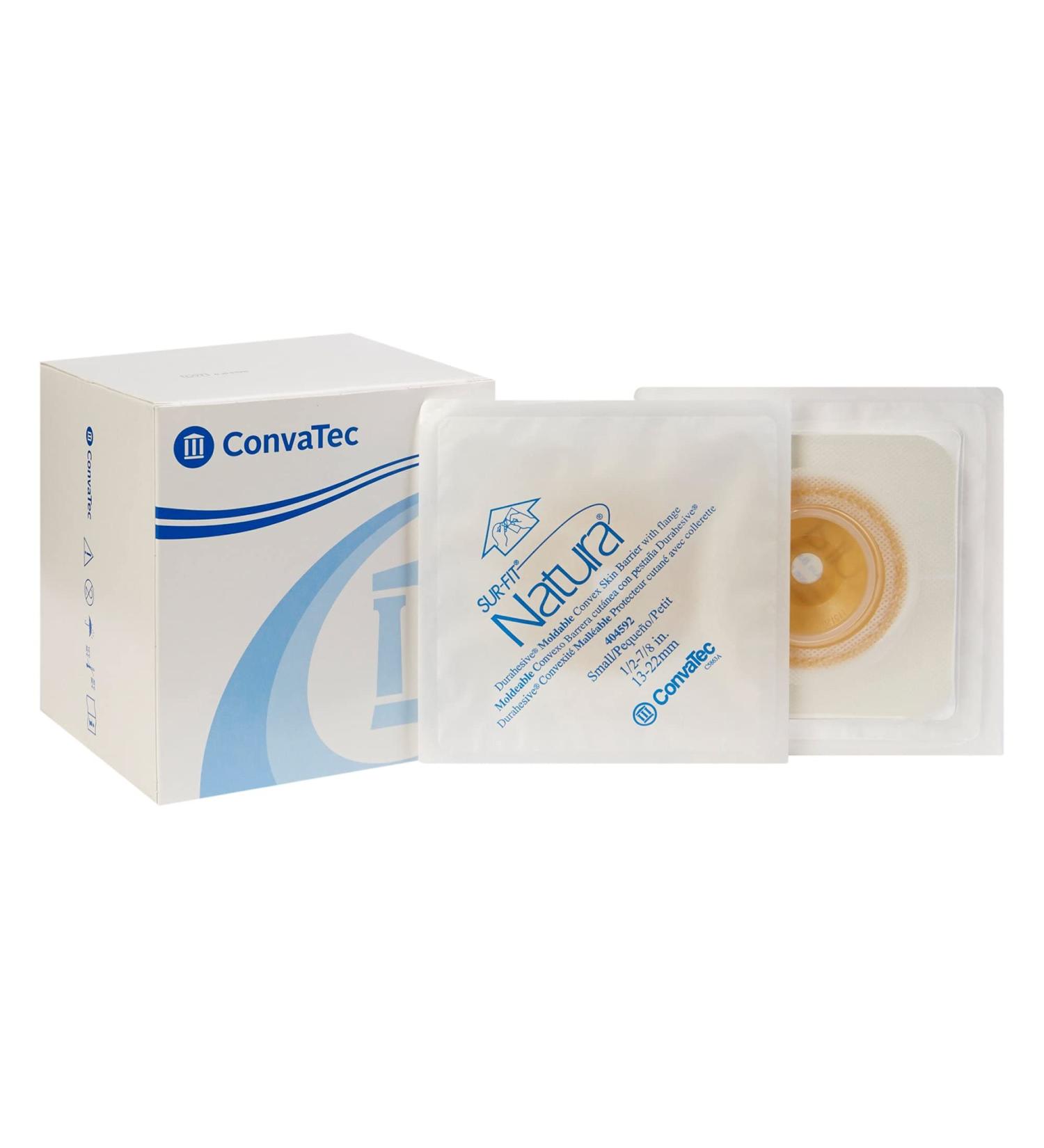 SUR-FIT Natura Durahesive Moldable Convex Skin Barrier with Flange - 1 3/4" Flange Size Fits 1/2" to 7/8" - Box of 10 International Shipping Available - Buy Online on GoSupps.com