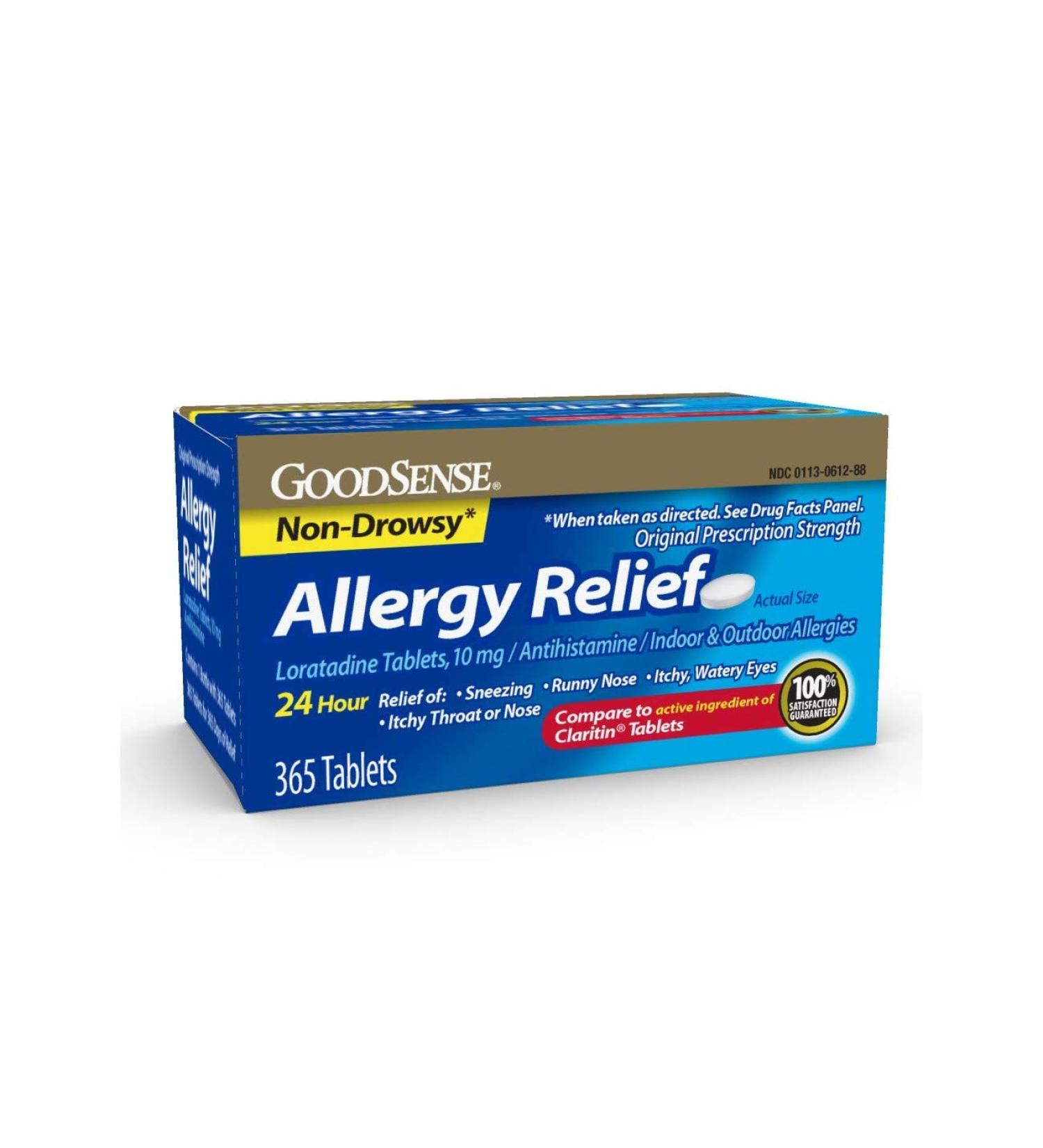 Goodsense Allergy Relief Loratadine 10 Mg 24 Hr Tablets Blue 365 Count (Pack of 12)